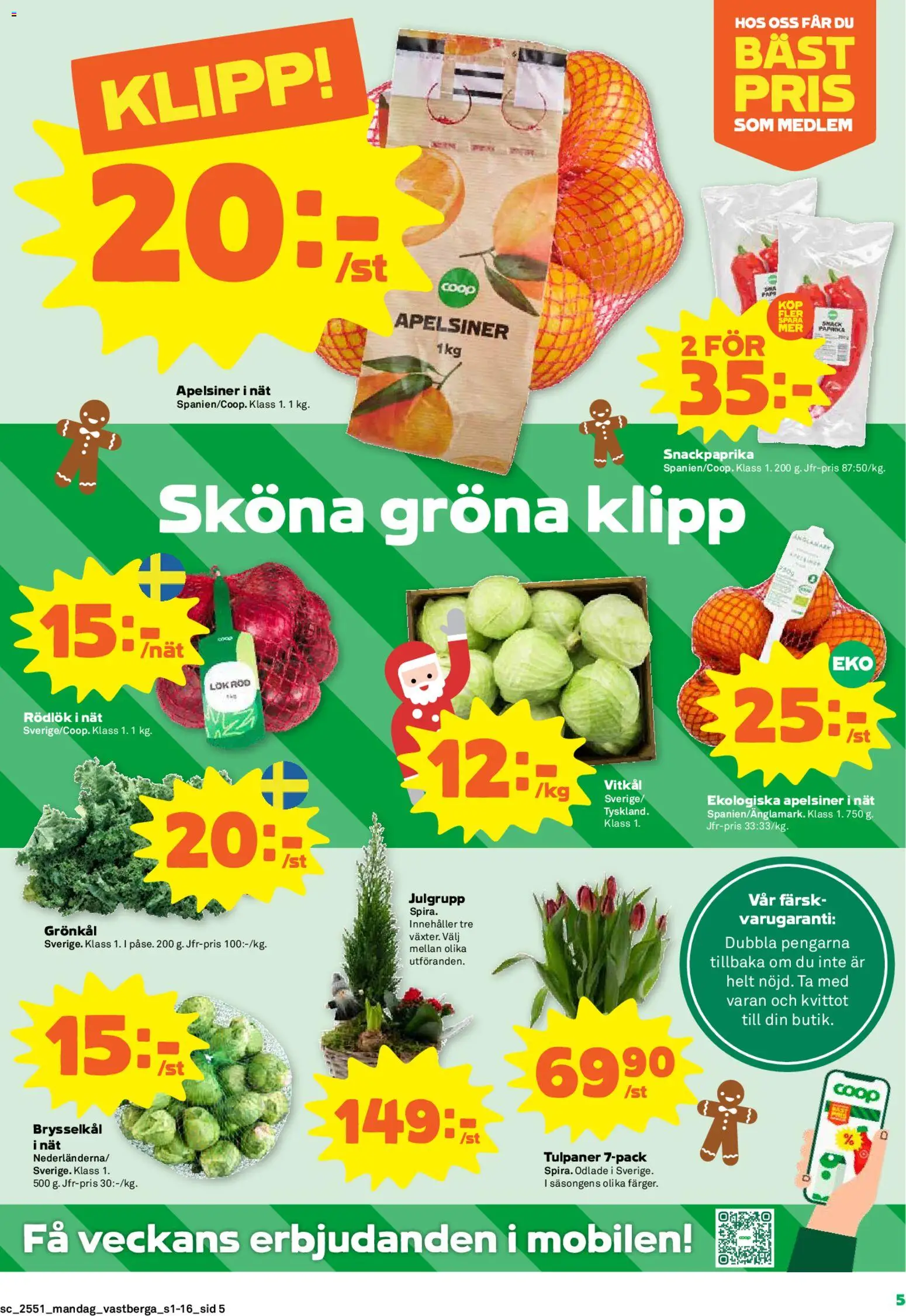 Coop Forum reklamblad aktuell från 15.12.2025 | Sida: 5 | Produkter: Rödlök, Apelsiner