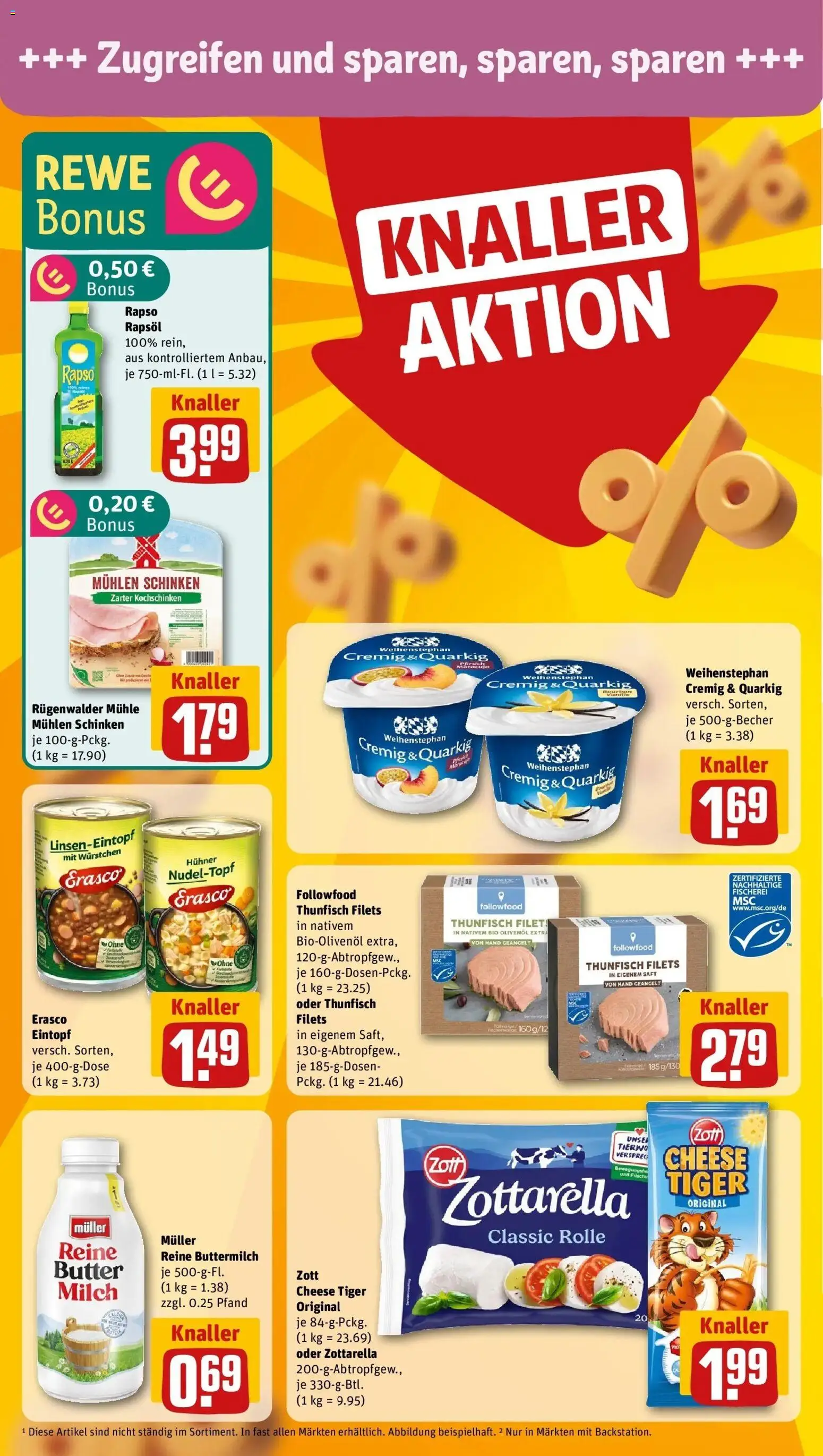 Rewe Prospekt Bottrop / Kirchhellen	 – gültig ab 15.03.2026 | Seite: 14 | Produkte: Milch, Butter, Schinken, Saft