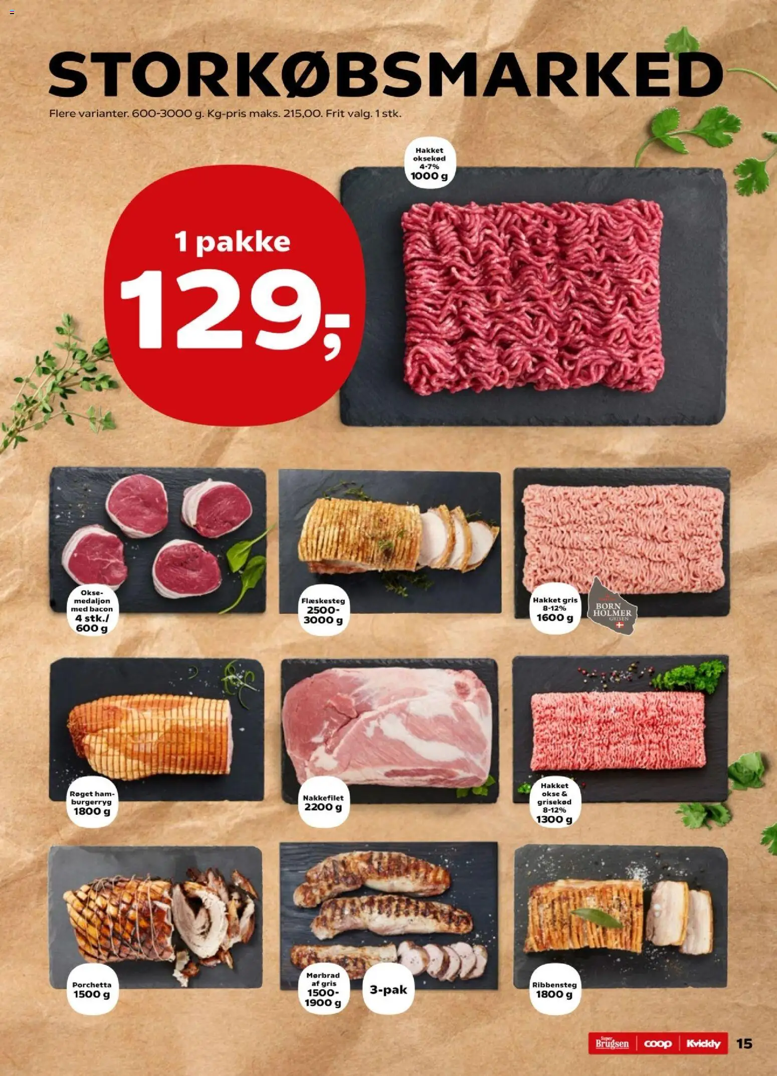 Kvickly tilbudsavis – gyldig fra 09.01.2026 | Side: 15 | Produkter: Oksekød, Flæskesteg, Nakkefilet, Bacon