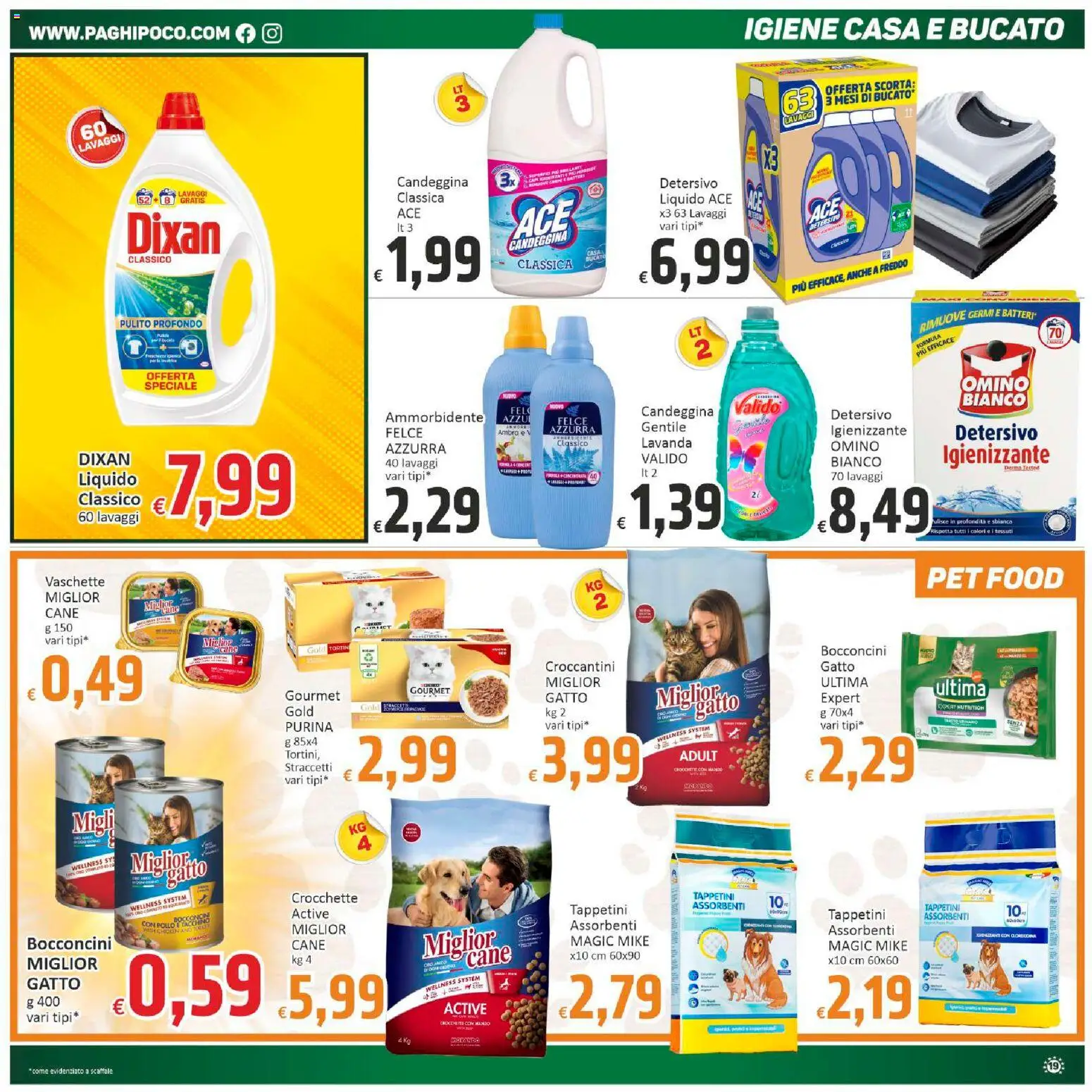 Volantino Paghi Poco del 21.11.2025 | Pagina: 19 | Prodotti: Pollo, Ammorbidente, Tacchino, Lavanda