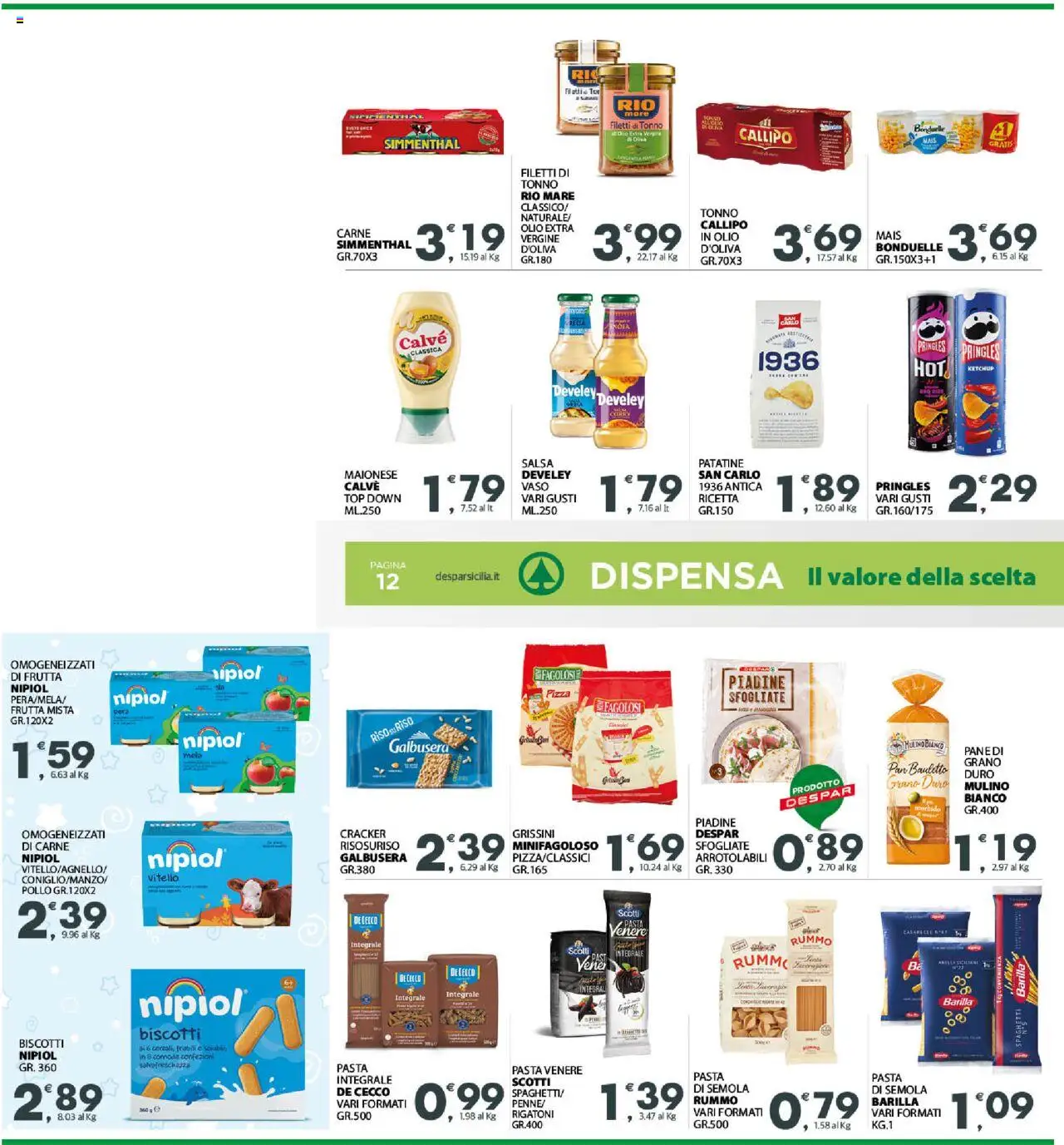 Volantino Eurospar del 29.09.2025 | Pagina: 12 | Prodotti: Pizza, Pollo, Frutta, Pasta