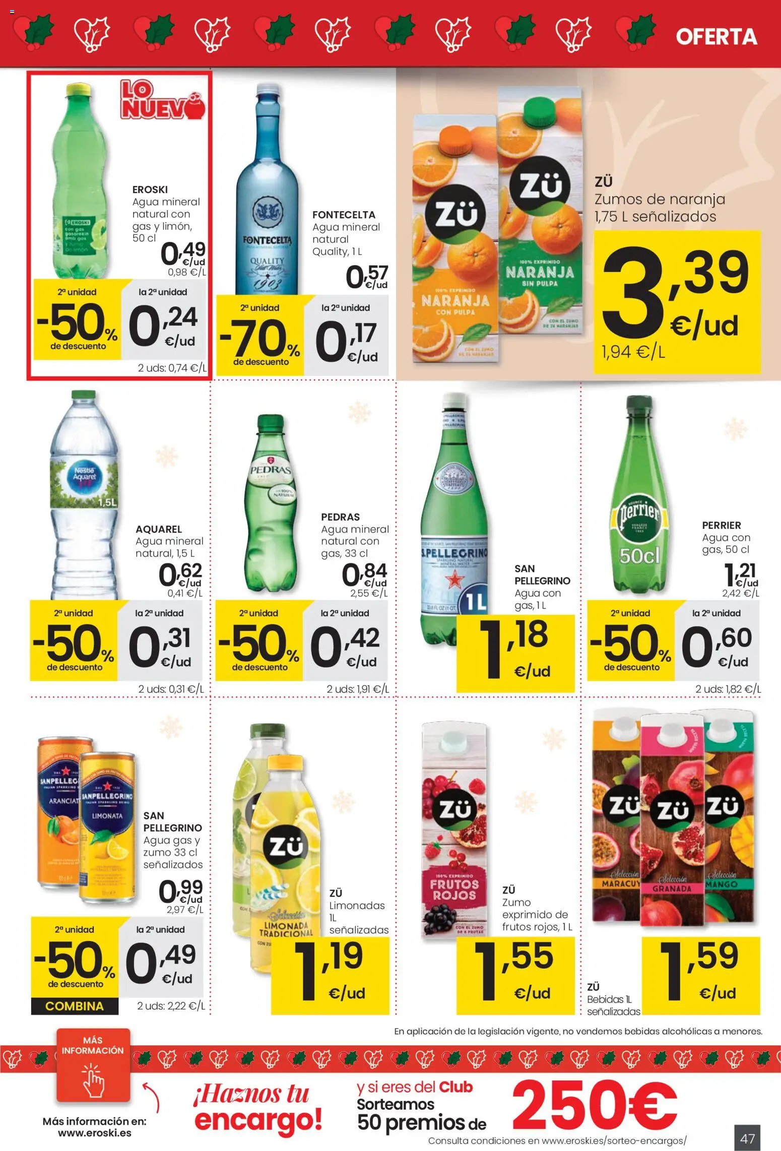 Eroski - Navidad │ válido desde el 18.12.2025 | Página: 47 | Productos: Ροζ πιπέρι, Limonada, Ρούτερ, Agua mineral