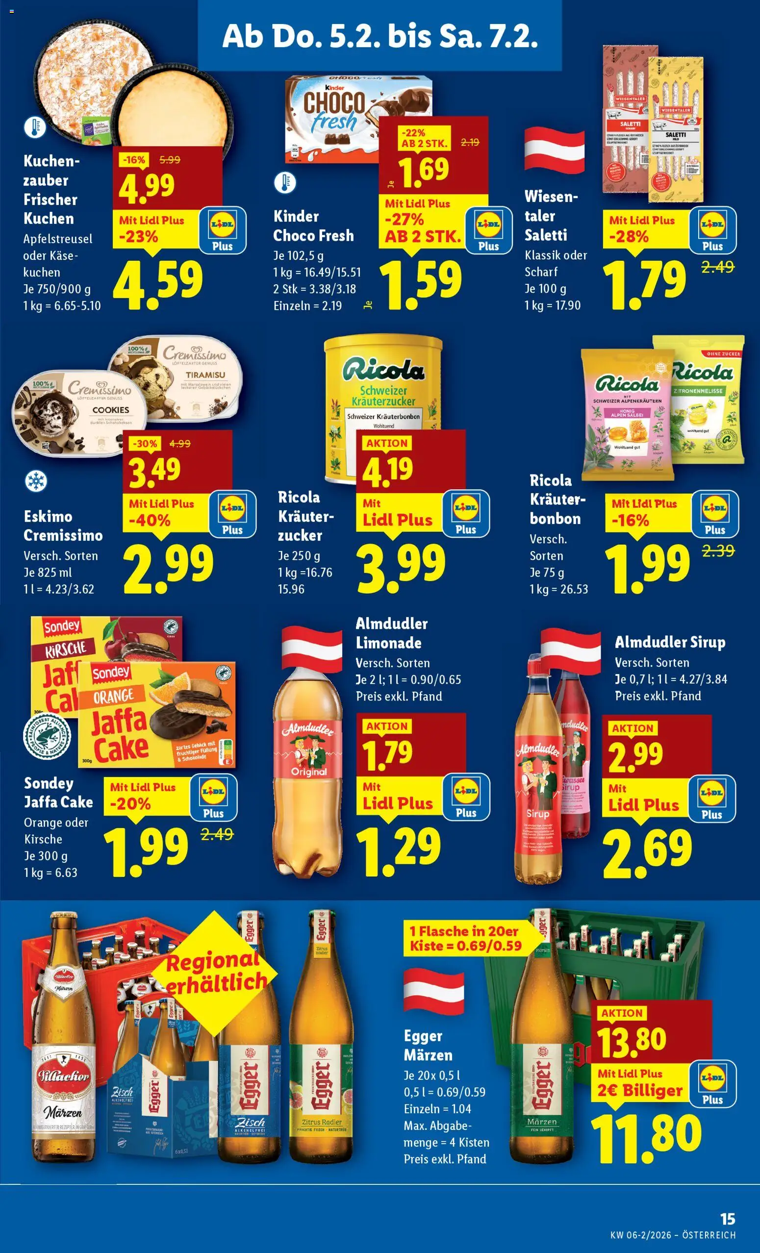 Lidl Flugblatt gültig ab 05.02.2026 | Seite: 19 | Produkte: Zucker, Käse, Schokolade
