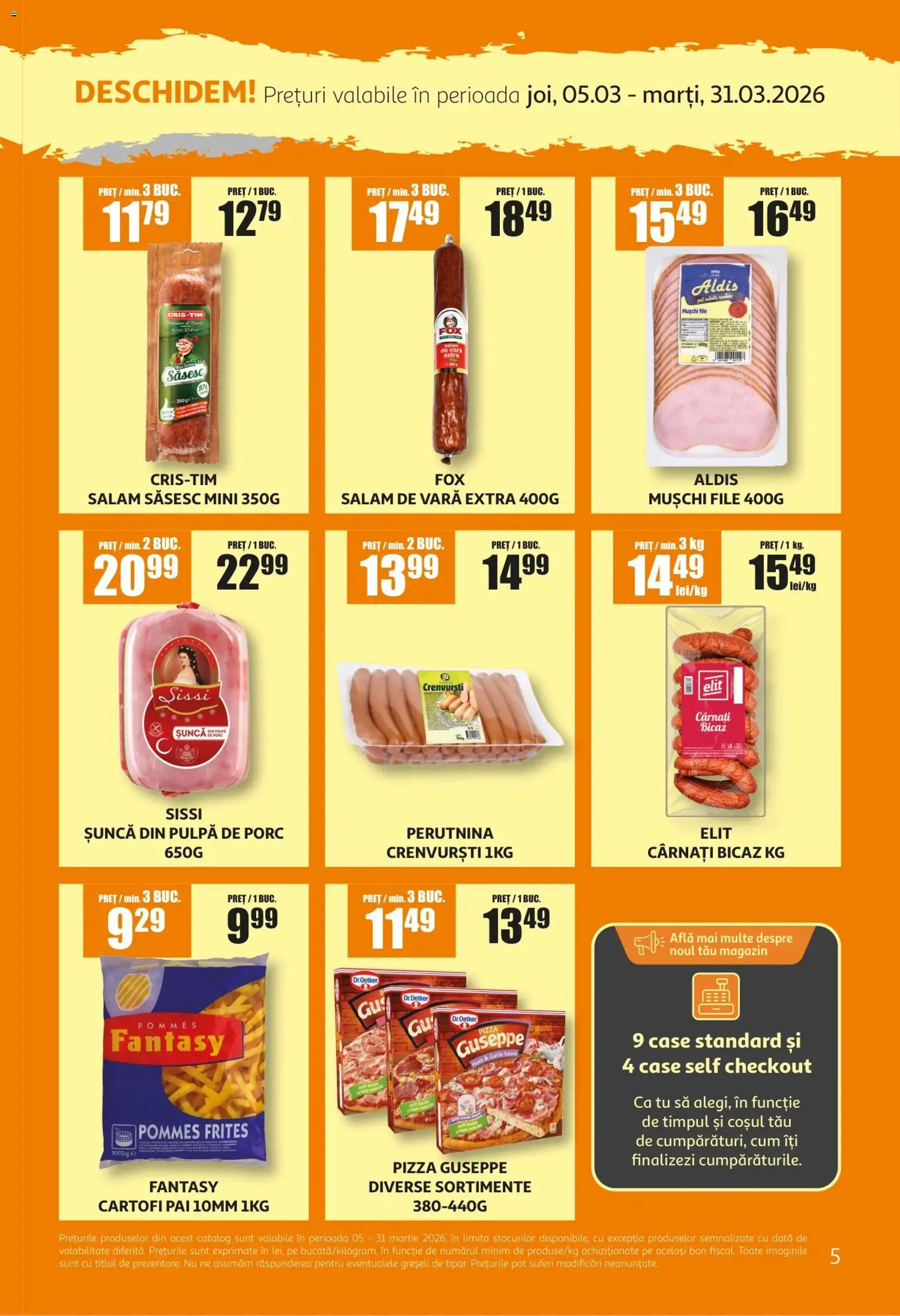 Noul catalog ATAC – valabil de la 05.03.2026 | Pagină: 5 | Produse: Salam, Șuncă, Pizza, Cârnați