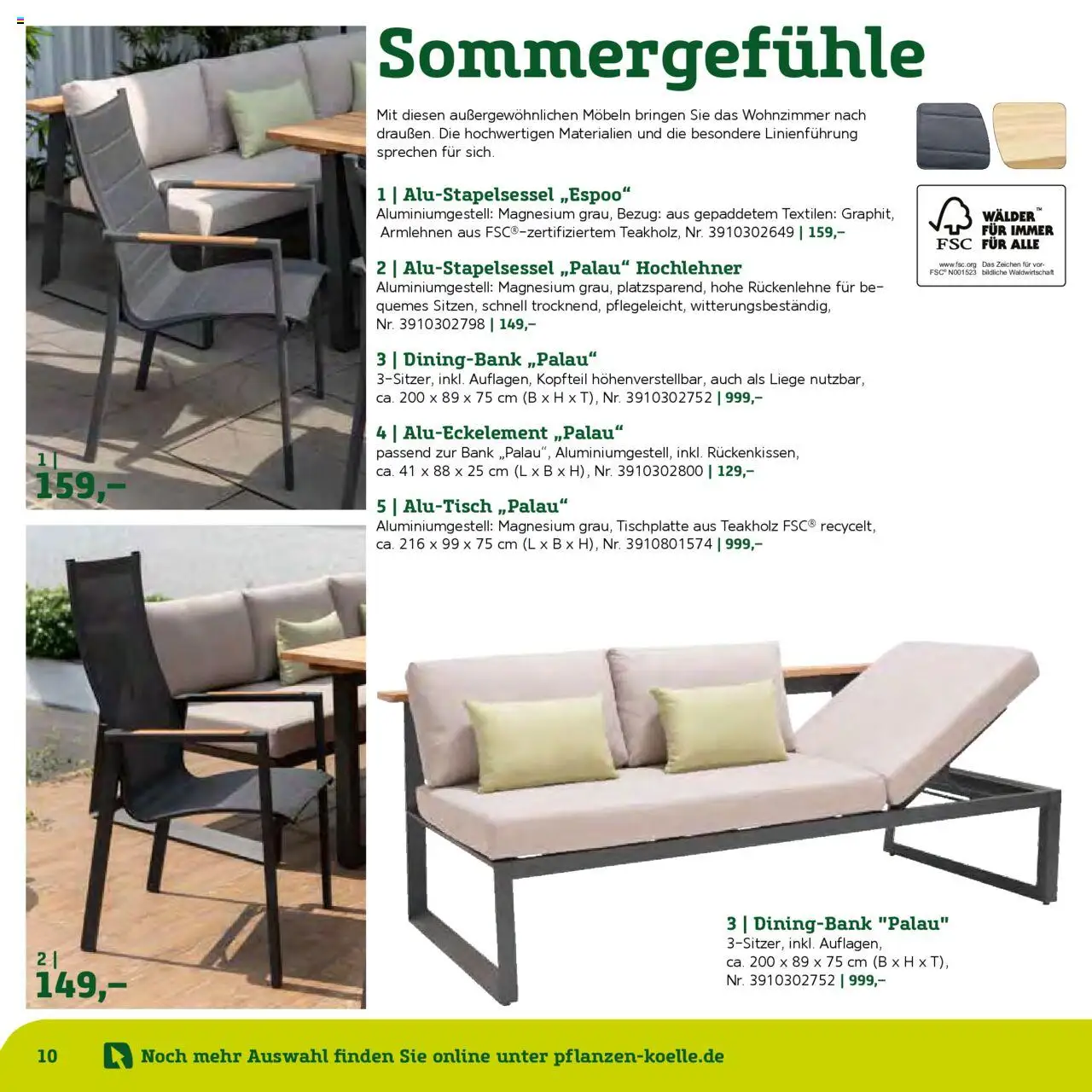 Pflanzen-Kölle Gartenmöbel Katalog 2025 – gültig ab 22.01.2025 | Seite: 10 | Produkte: Liege