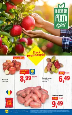 Noul catalog Lidl – valabil de la 22.09.2025 | Pagină: 8 | Produse: Pungă, Roșii, Cartofi, Fructe