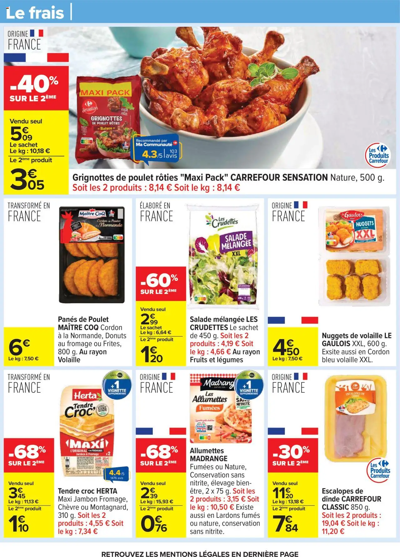 {H1} | Page: 16 | Produits: Volaille, Lardons, Fromage, Jambon