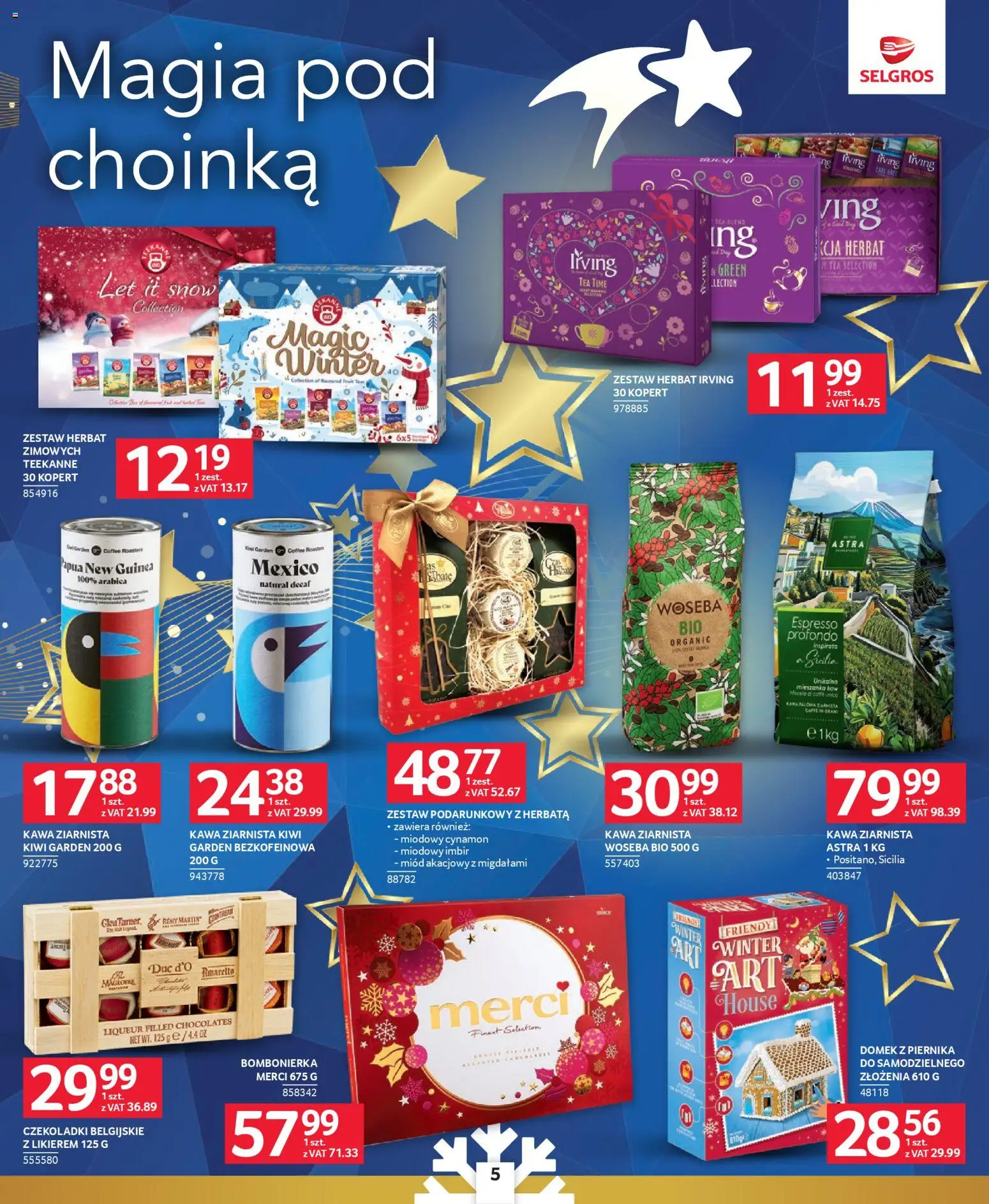 Selgros cash&carry Gazetka - Prezenty od 04.12.2025 | Strona: 5 | Produkty: Choinka, Kawa ziarnista, Merci, Amaretto