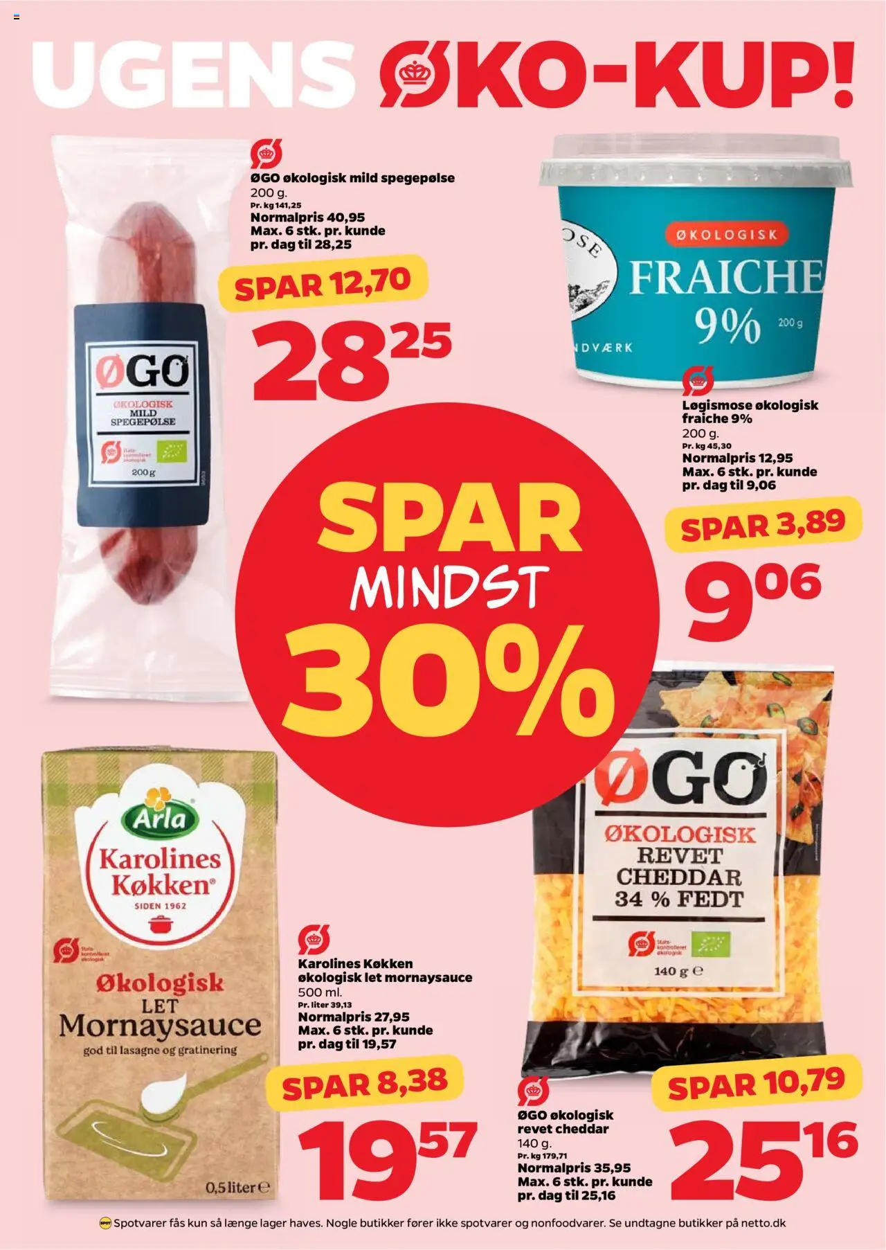 Netto tilbudsavis – gyldig fra 27.09.2025 | Side: 17 | Produkter: Cheddar, Spegepølse, Mornaysauce, Carpete