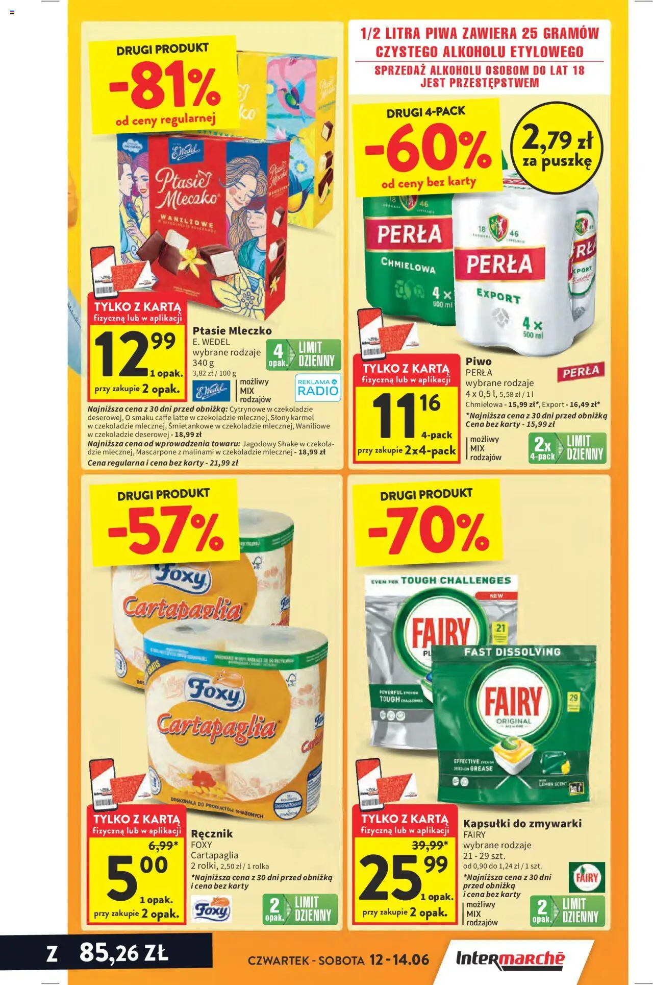 Intermarche Gazetka od 12.06.2025 | Strona: 3 | Produkty: Piwo perła, Ptasie mleczko, Piwo, Fairy