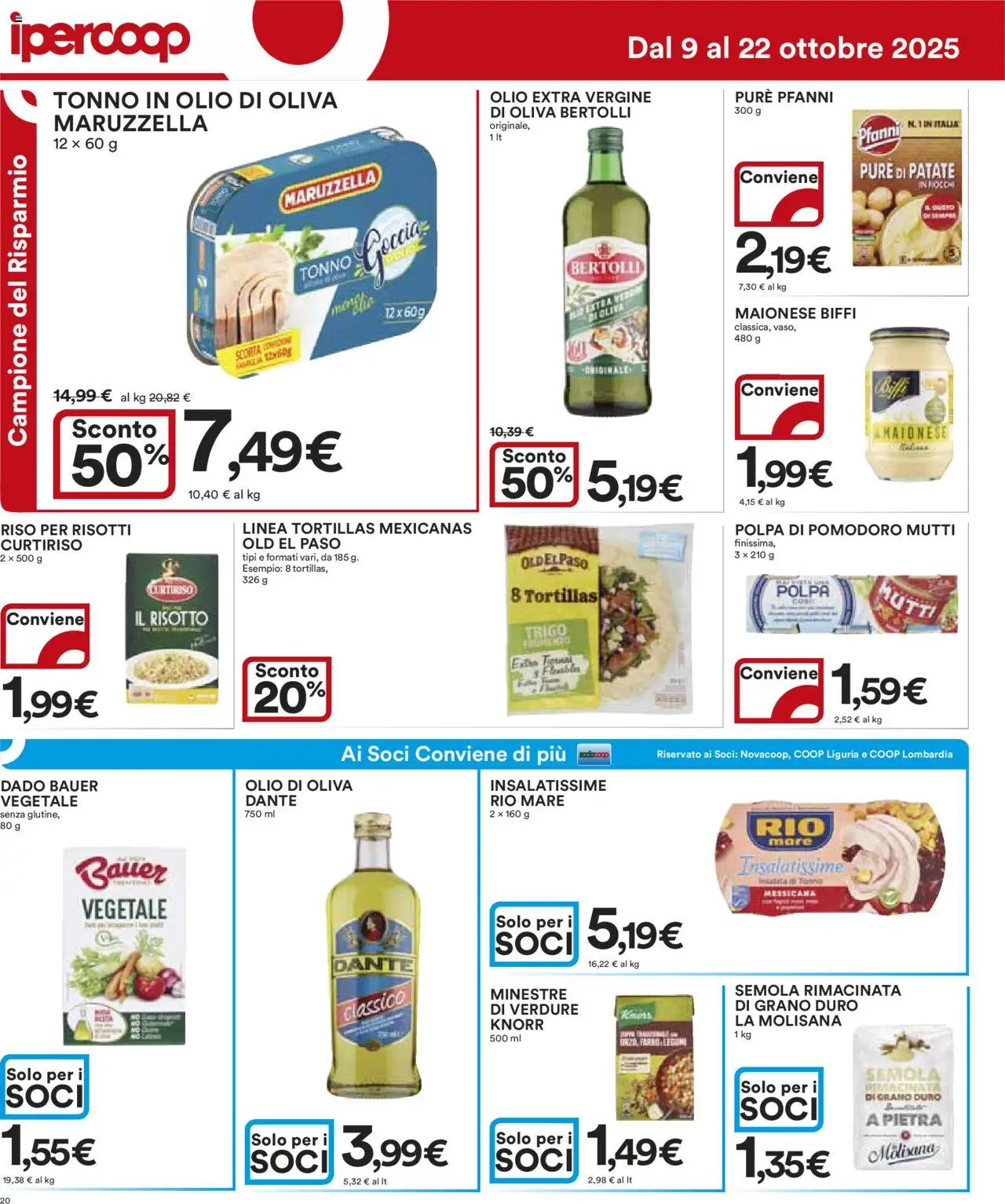 Volantino Ipercoop del 09.10.2025 | Pagina: 20 | Prodotti: Maionese, Olio, Tonno, Mutti