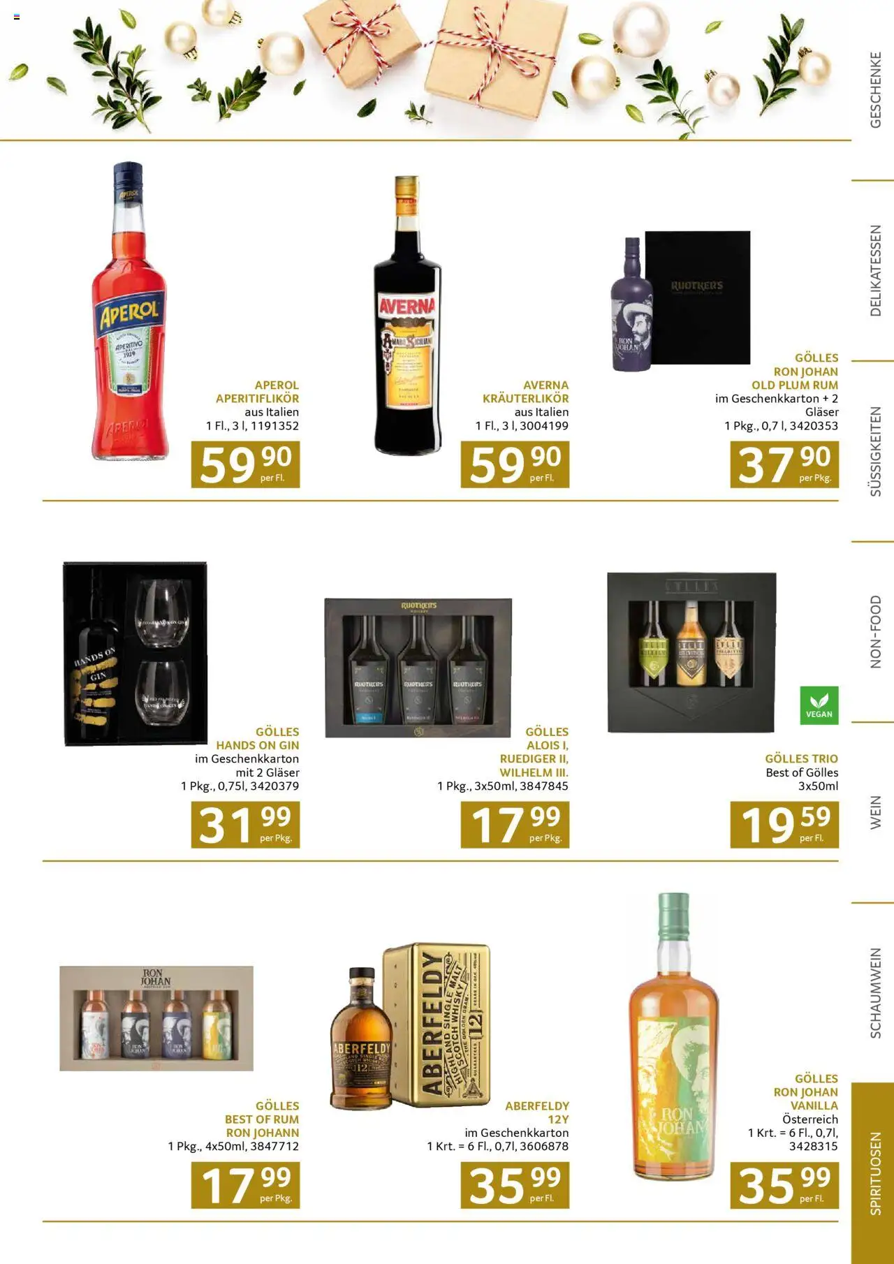 Transgourmet Weihnachtskatalog 2025 gültig ab 13.10.2025 | Seite: 69 | Produkte: Süßigkeiten, Gin, Wein