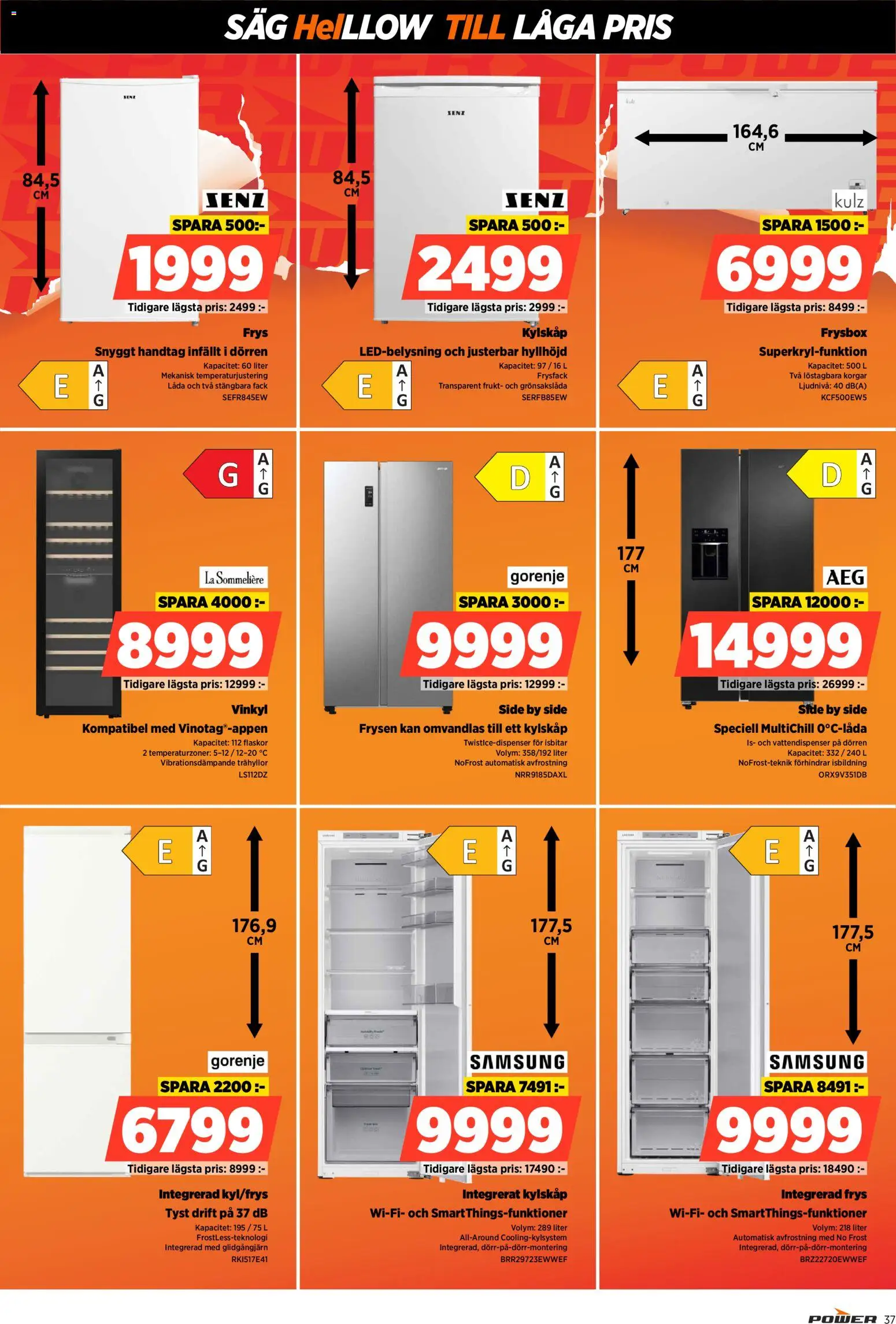 Power reklamblad aktuell från 15.12.2025 | Sida: 37 | Produkter: Frysbox, Wifi, Kylskåp, Frys
