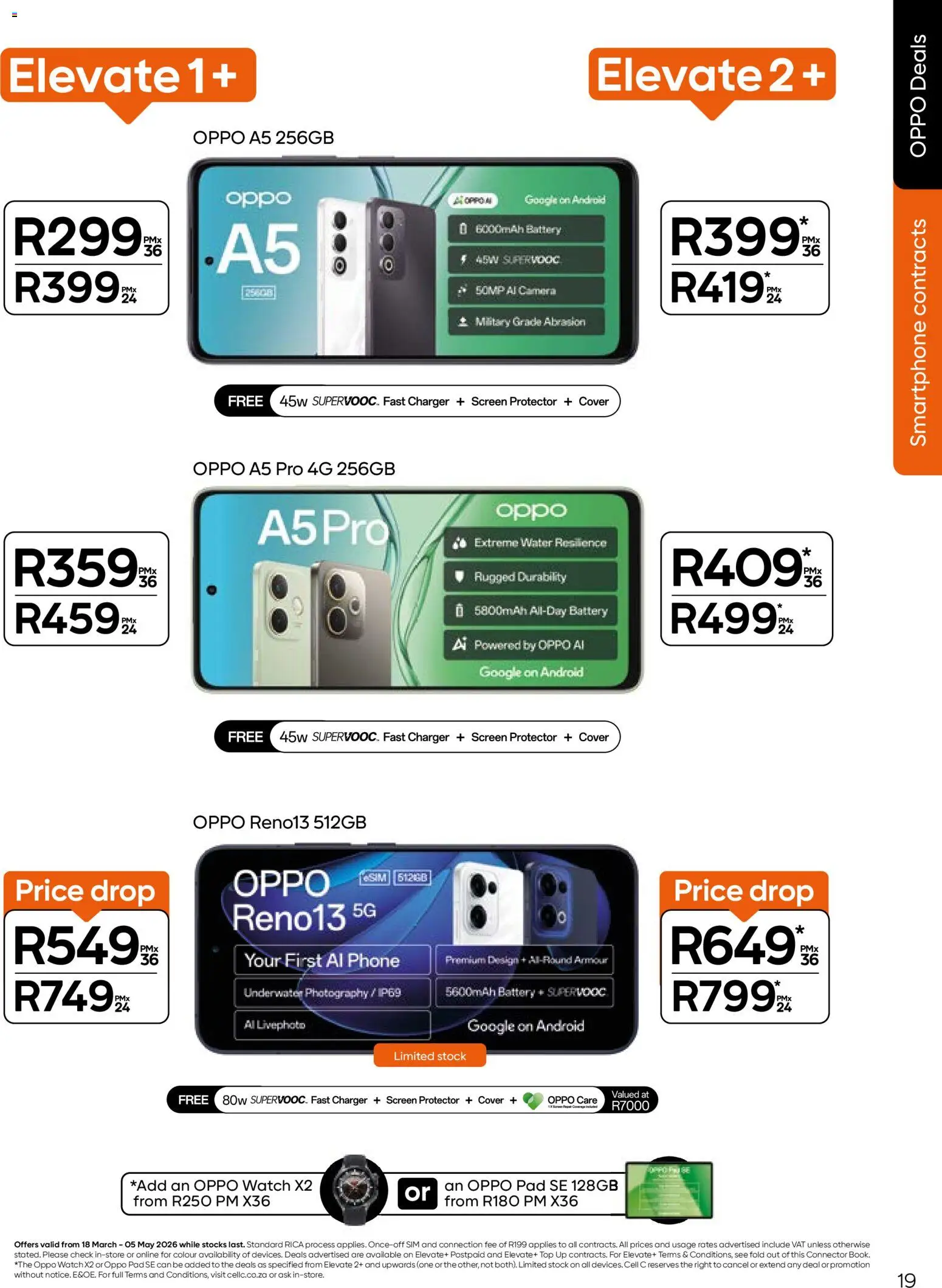 New Cell C catalogue – valid from 18.03.2026 | Page: 21 | Products: Phone, Watch, Connector, Battery