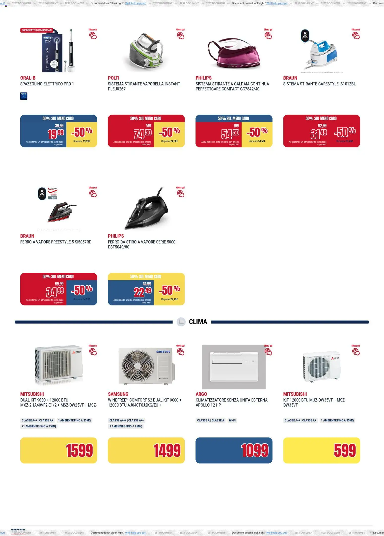 Volantino Trony del 19.02.2026 | Pagina: 24 | Prodotti: Climatizzatore, Caldaia, Ferro da stiro, Spazzolino elettrico