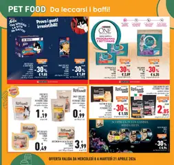 Anteprima del volantino FILETTINI IN SALSA PER GATTI ONE, PURINA vari tipi conf. 85 g x 4 pezzi valido a partire dal 08.04.2026 | Pagina: 22