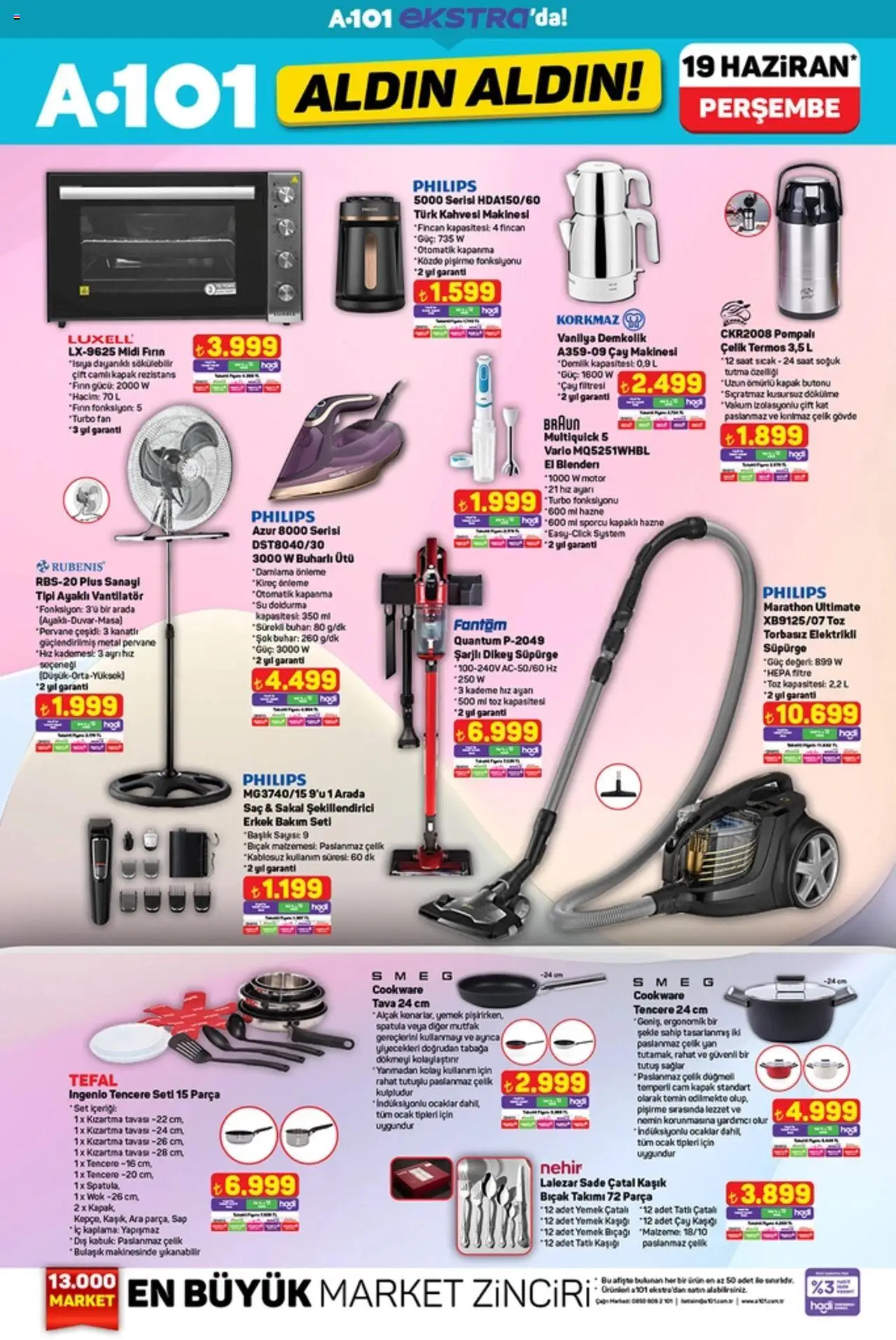 A101 Katalog Aldın Aldın - 19.06.2025 tarihinden itibaren geçerlidir | Sayfa: 14 | Ürünler: Çay makinesi, Fırın, Ocak, Vantilatör