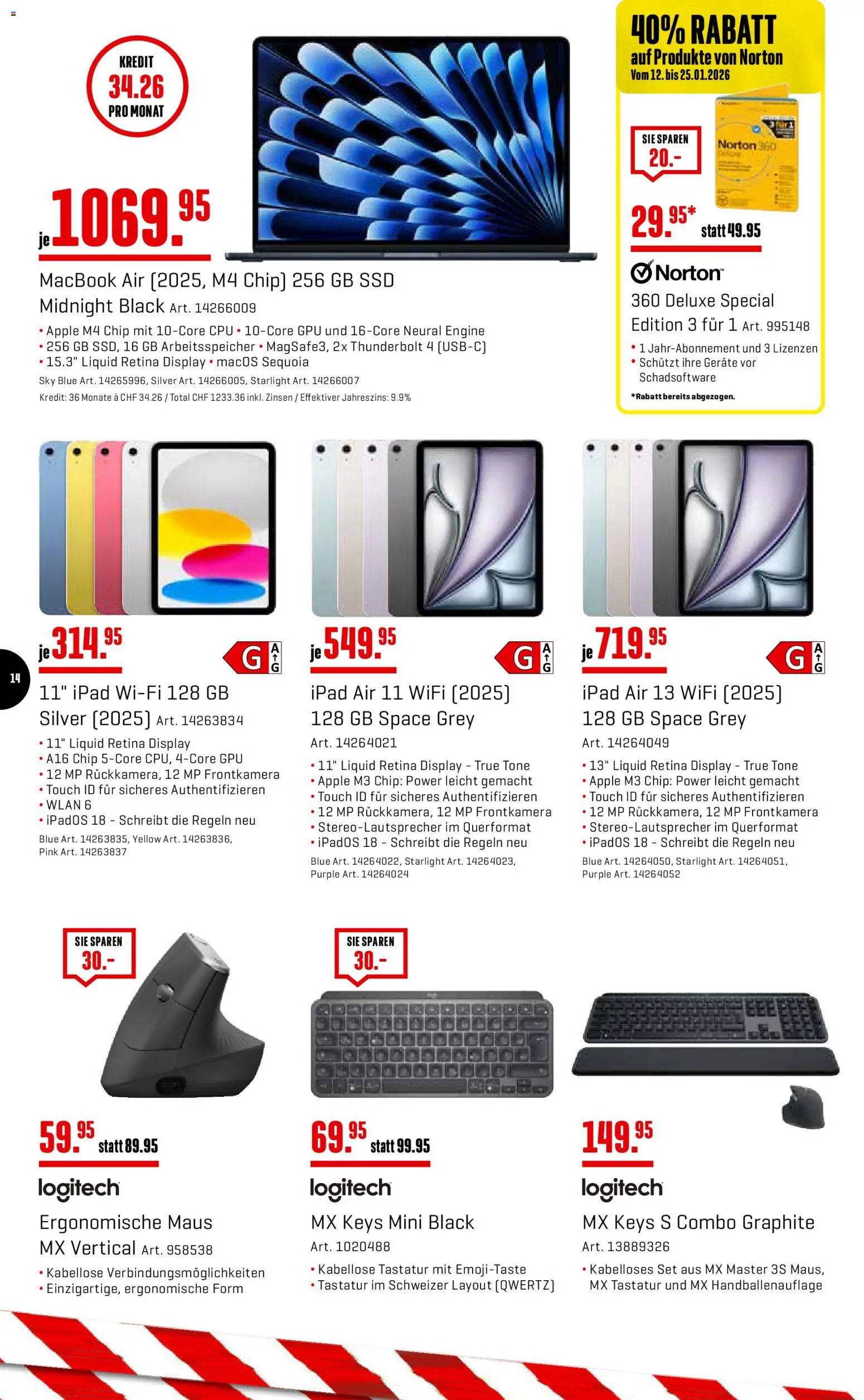Interdiscount Aktionen – gültig ab 12.01.2026 | Seite: 14 | Produkte: Tastatur, Apple, Macbook, Ipad