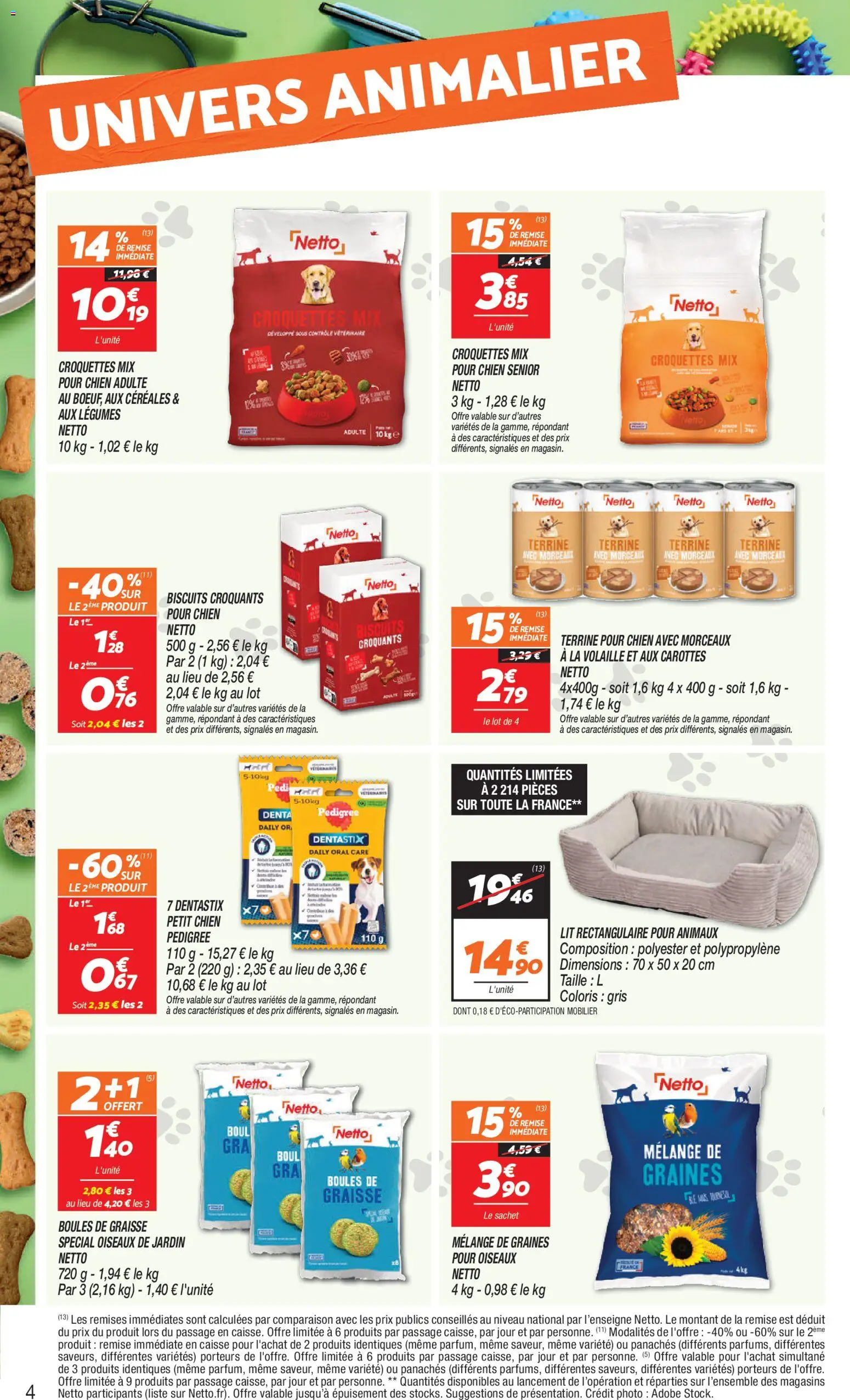 {H1} | Page: 4 | Produits: Volaille, Lit, Céréales, Biscuits