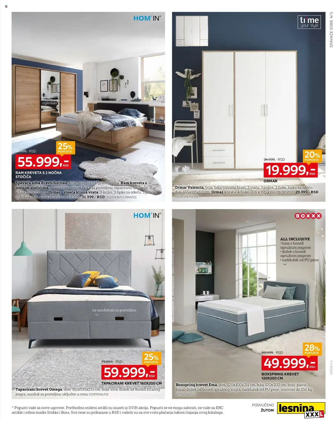 Lesnina XXXL katalog - važi od 04.08.2025 | Strana: 5 | Proizvode: Krevet, Dušek, Ormar, Ogledalo