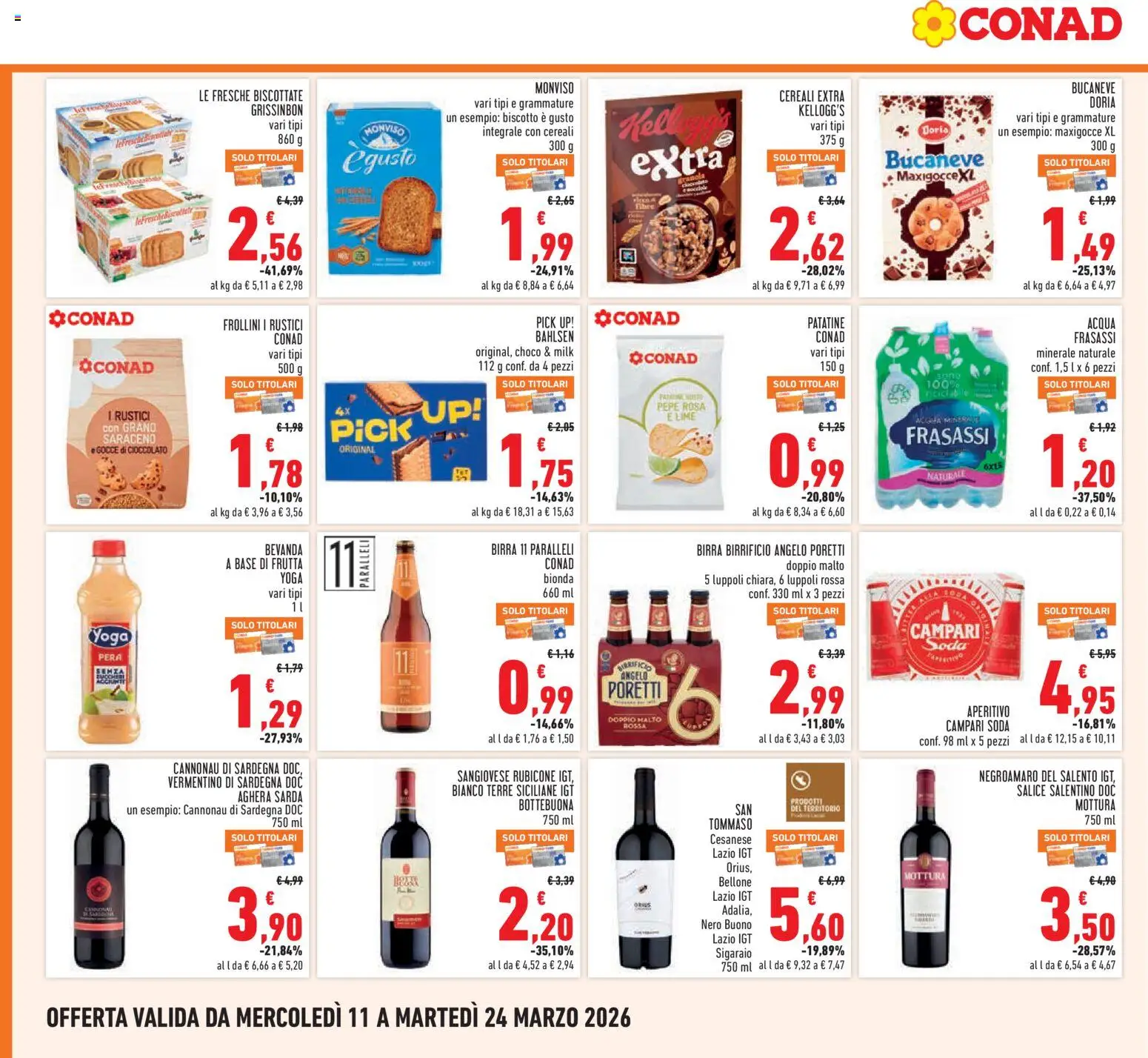 Volantino Conad del 11.03.2026 | Pagina: 16 | Prodotti: Birra, Acqua, Lime, Rustici