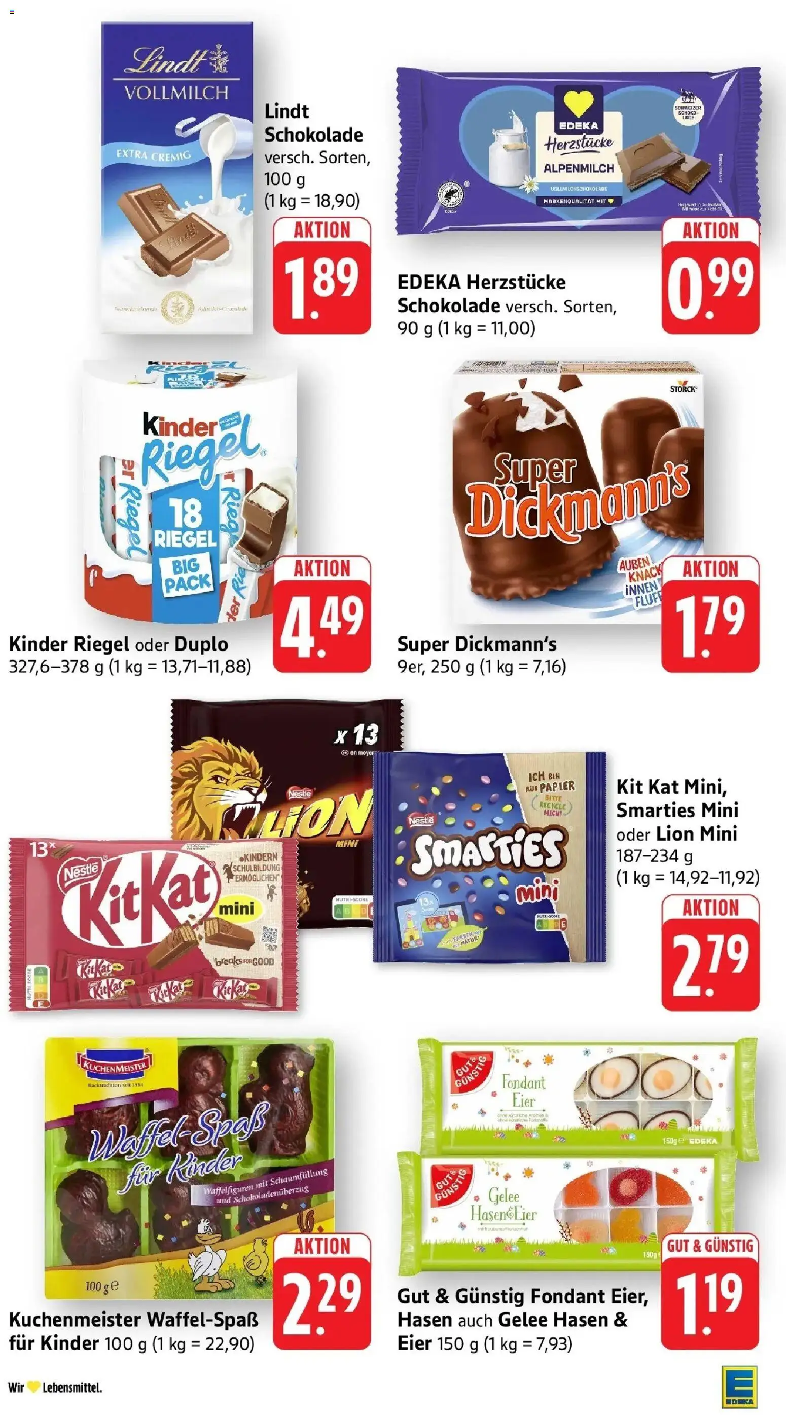 Edeka prospekt Weinstadt - Endersbach	 – gültig ab 09.03.2026 | Seite: 28 | Produkte: Eier, Schokolade, Smarties, Kinder riegel