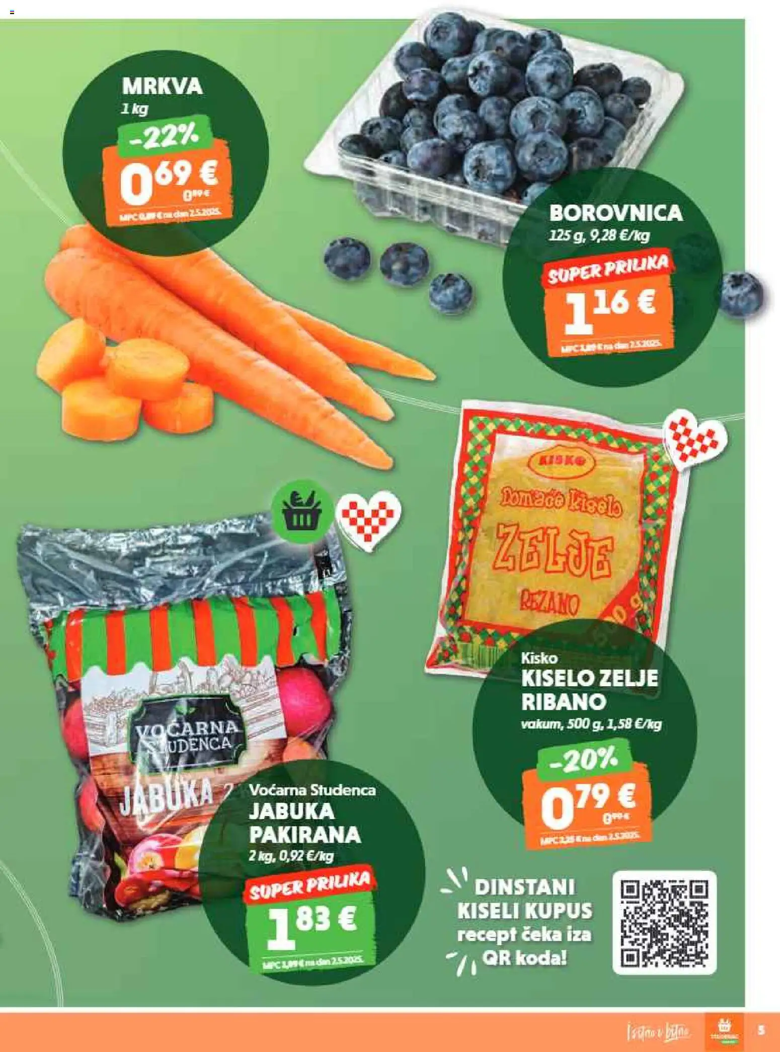 Studenac katalog | vrijedi od 21.01.2026 | Stranica: 5 | Proizvodi: Mrkva, Zelje, Kupus, Borovnica