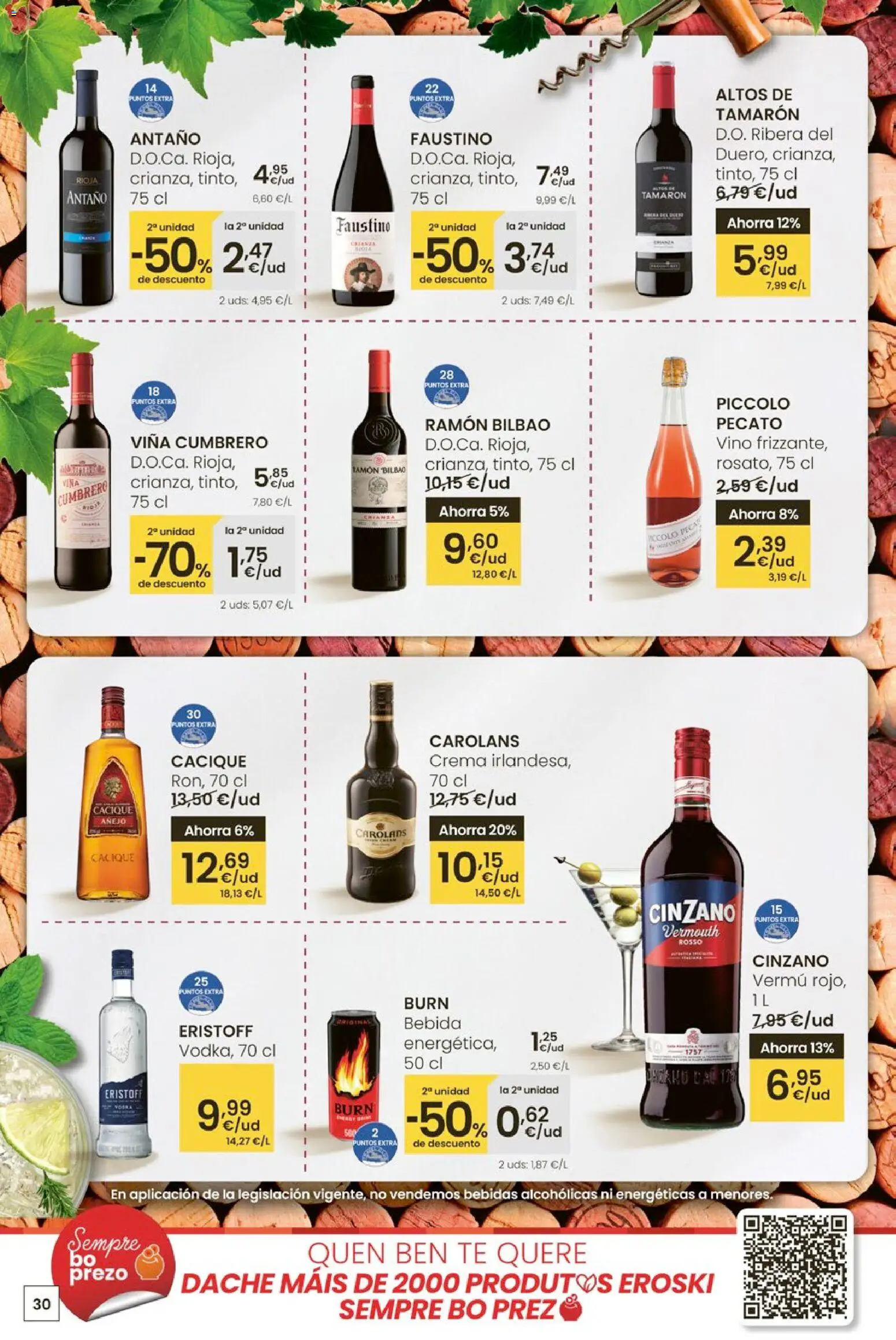 Eroski - Entroido do aforro │ válido desde el 12.02.2026 | Página: 30 | Productos: Vino, Crema, Té