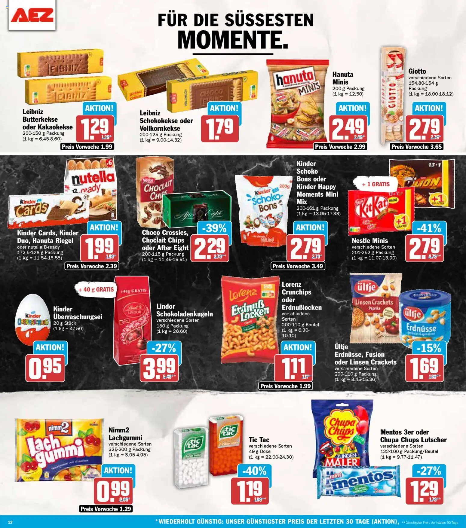AEZ Prospekt 	 – gültig ab 27.10.2025 | Seite: 12 | Produkte: Nutella, Paprika, Lorenz crunchips, Chips