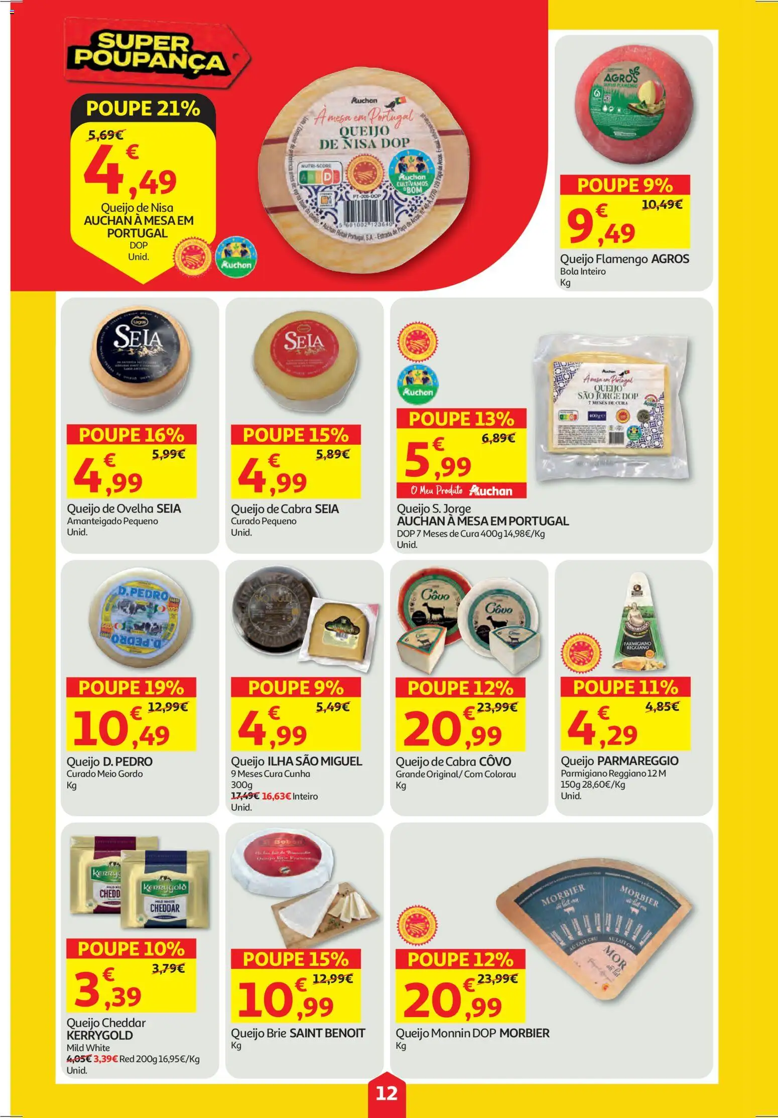 Auchan folheto │ válido de 29.01.2026 | Página: 12 | Produtos: Base, Mesa, Cheddar, Colorau