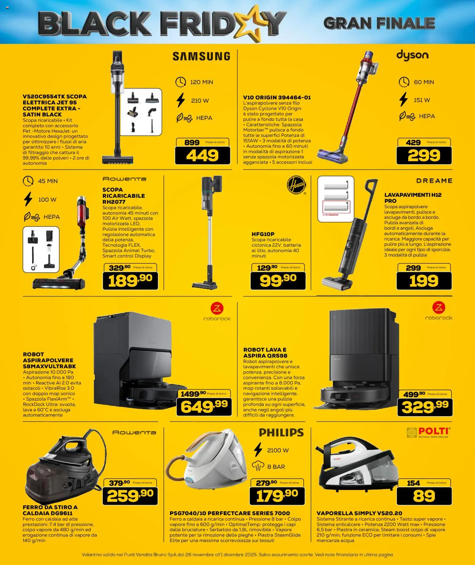 Volantino Euronics del 26.11.2025 | Pagina: 25 | Prodotti: Spazzola, Scopa, Aspirapolvere, Robot