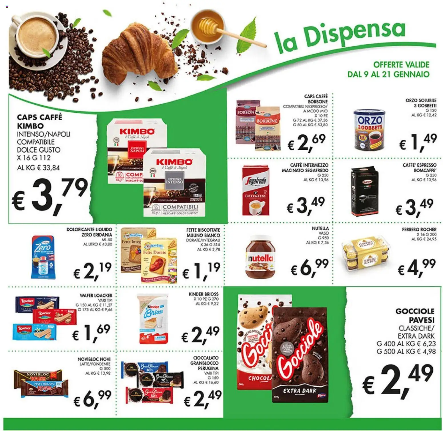 Volantino Coal del 09.01.2026 | Pagina: 22 | Prodotti: Caffè, Nutella, Fette biscottate, Macinato