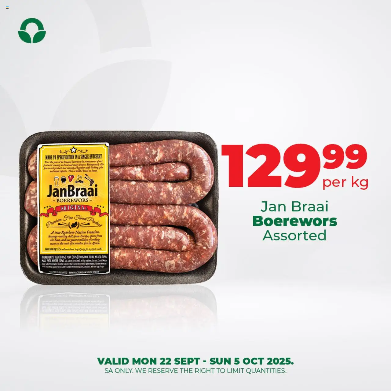 New Food Lover's Market catalogue – valid from 22.09.2025 | Page: 5 | Products: Boerewors, Pork, Beef, Spices