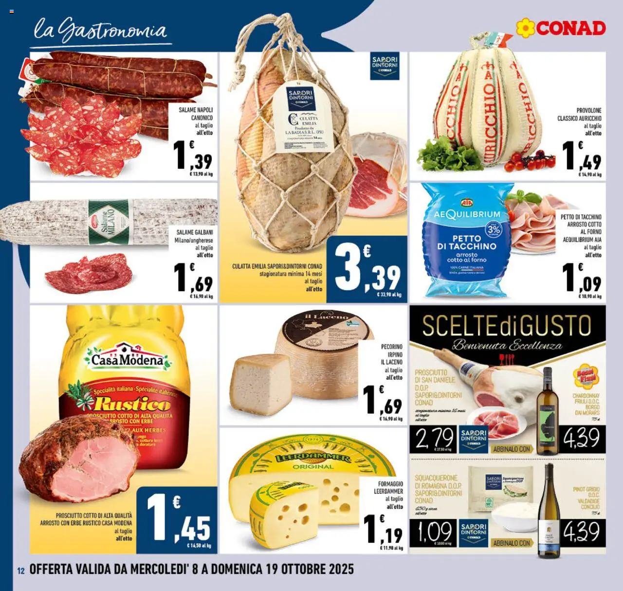 Volantino Conad del 08.10.2025 | Pagina: 12 | Prodotti: Arrosto, Prosciutto Cotto, Prosciutto, Pecorino