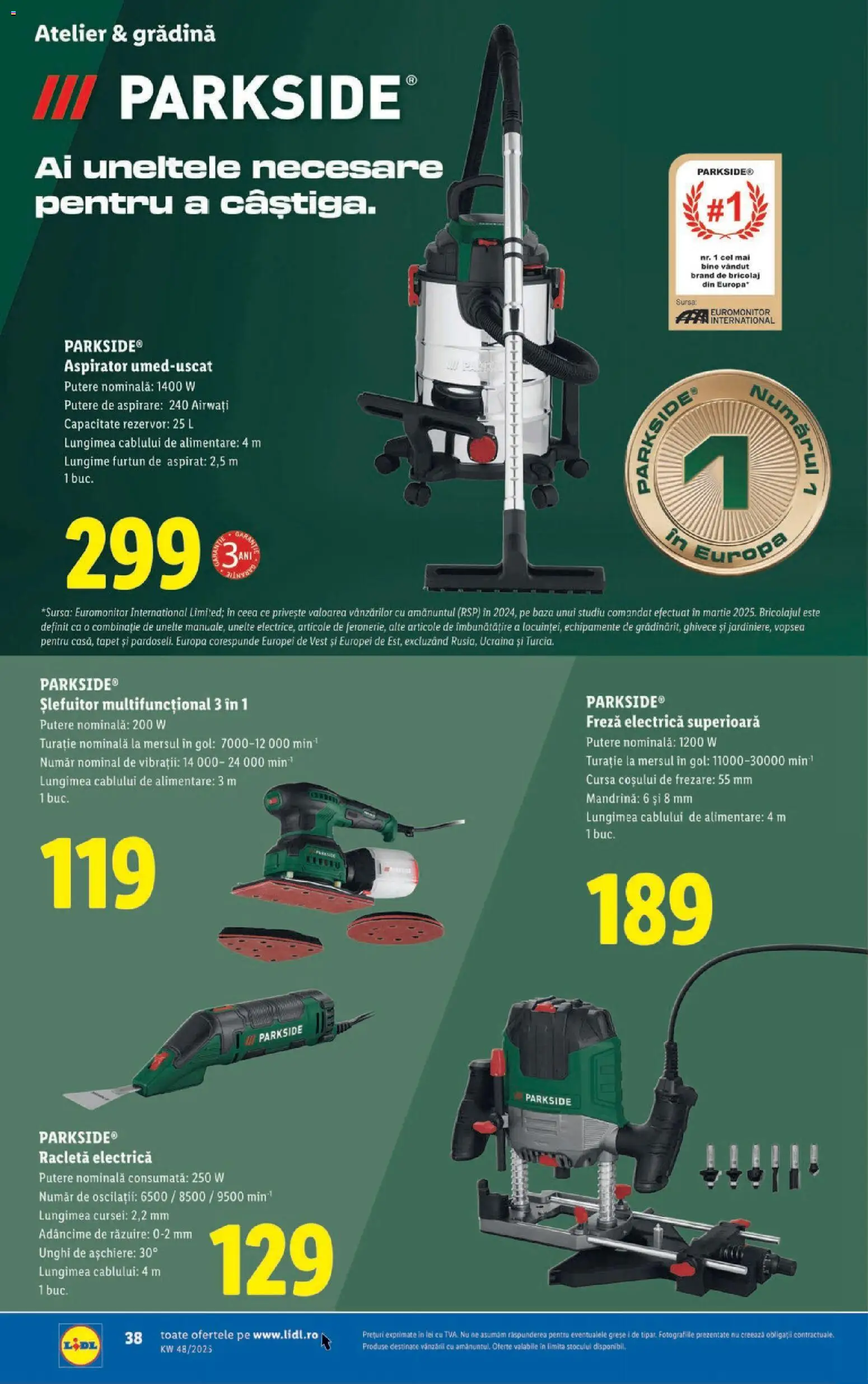 Noul catalog Lidl – valabil de la 24.11.2025 | Pagină: 38 | Produse: Arap sabunu, Router, Aspirator, Vopsea