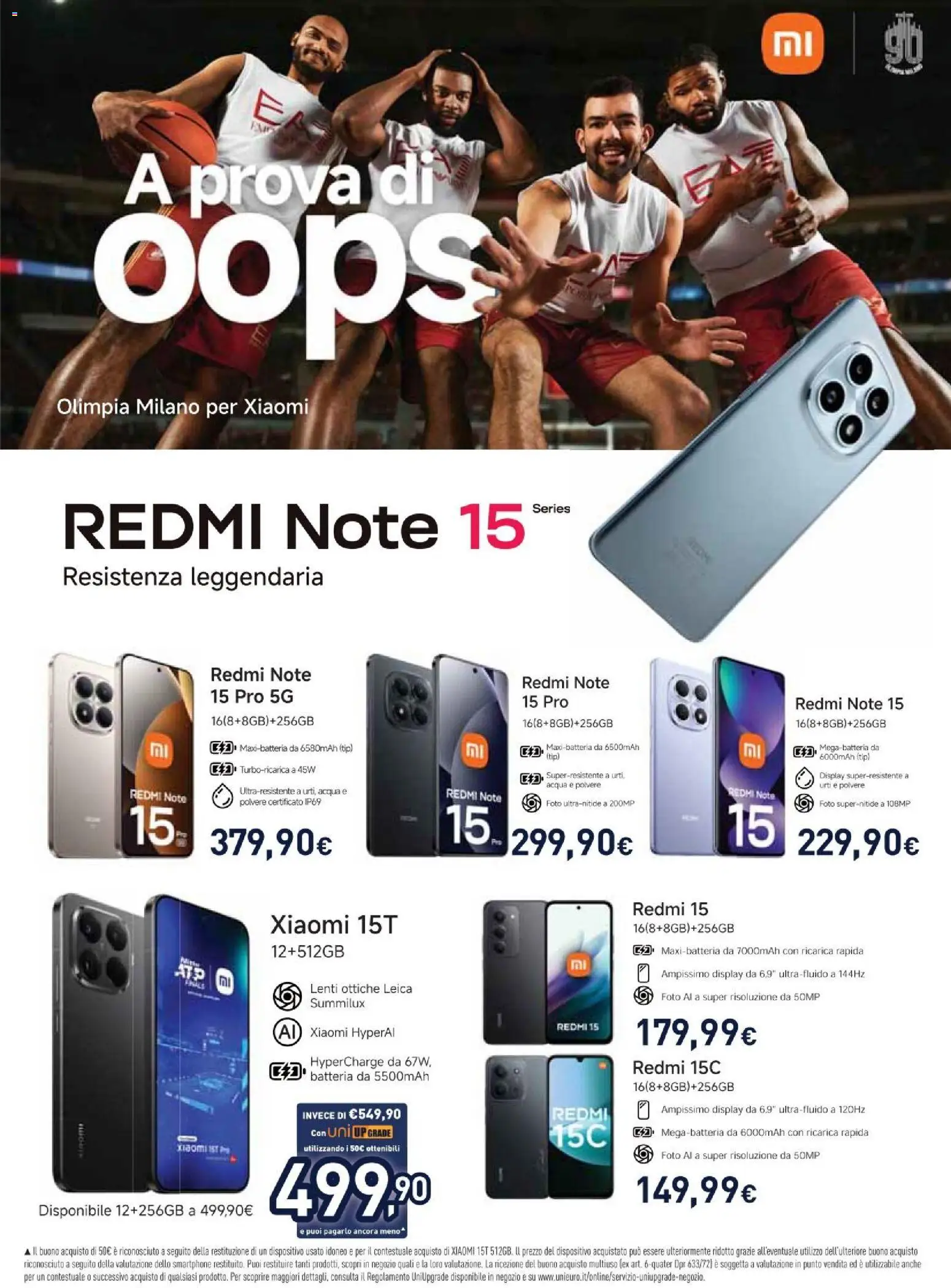 Volantino Unieuro del 13.02.2026 | Pagina: 40 | Prodotti: Xiaomi, Acqua, Smartphone, Batteria