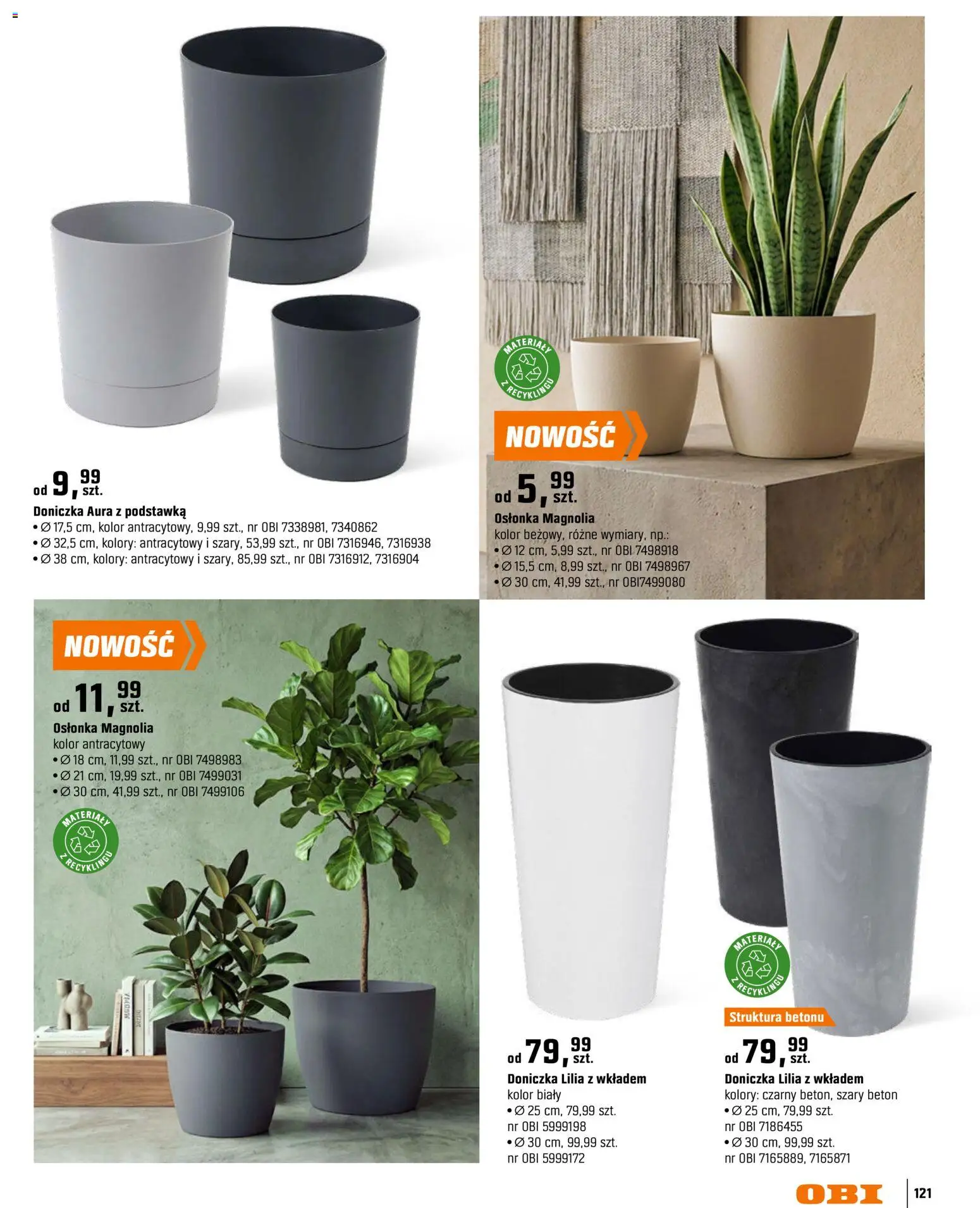OBI gazetka - Ogród od 11.03.2026 | Strona: 121 | Produkty: Doniczka