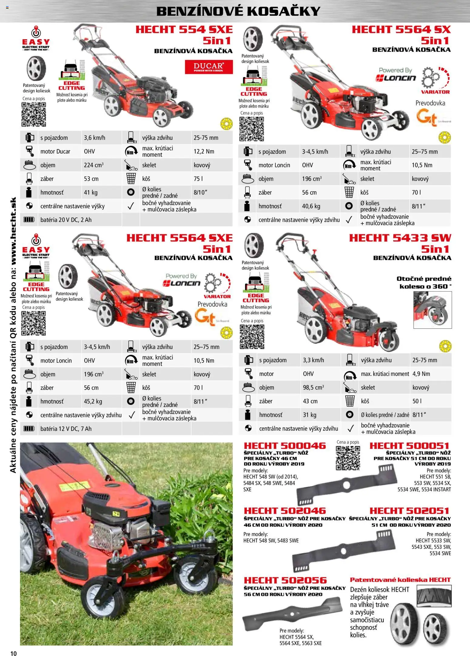 Nové Hecht akcie – leták je platný od 30.10.2025 | Strana: 10 | Produkty: Kosačka, Kosačky, Batéria