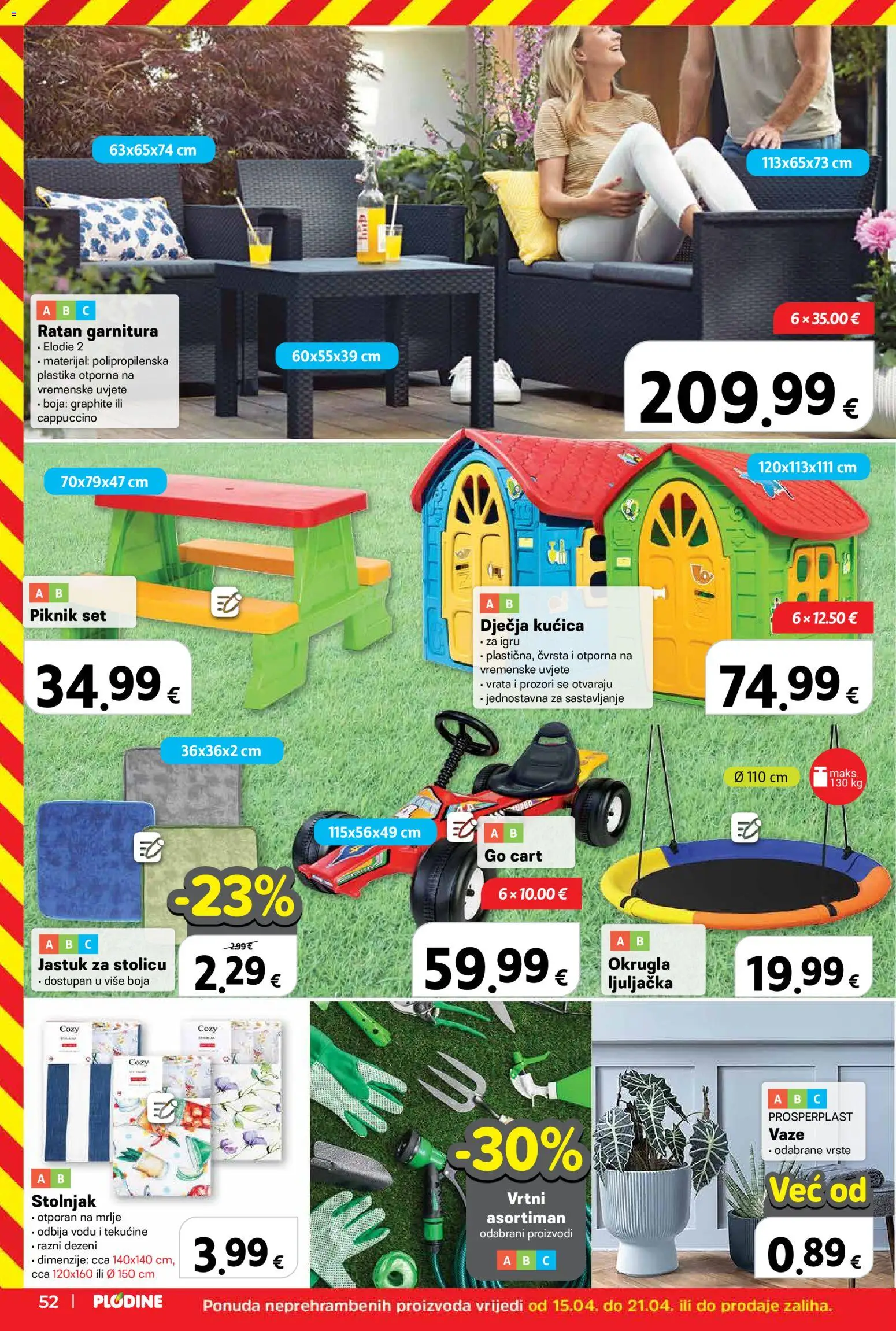 Plodine katalog | vrijedi od 22.04.2026 | Stranica: 52 | Proizvodi: Jastuk, Stolnjak, Vrata, Cappuccino