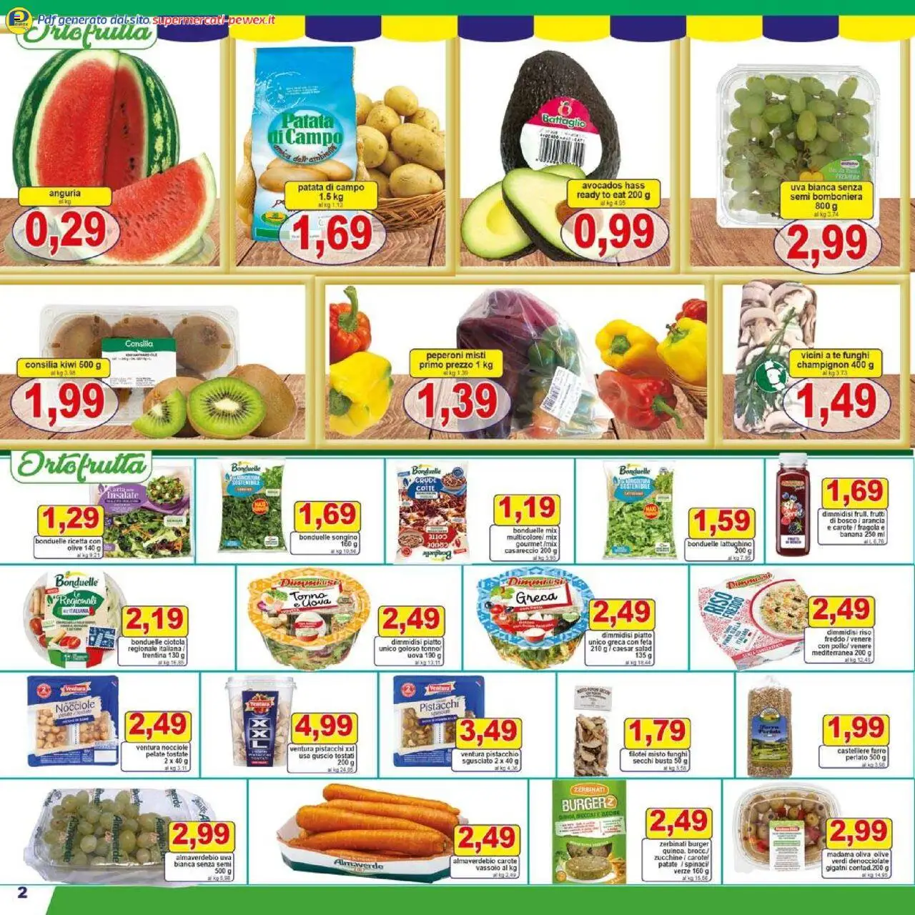 Volantino Pewex del 06.08.2025 | Pagina: 2 | Prodotti: Olive, Uva, Zucchine, Feta