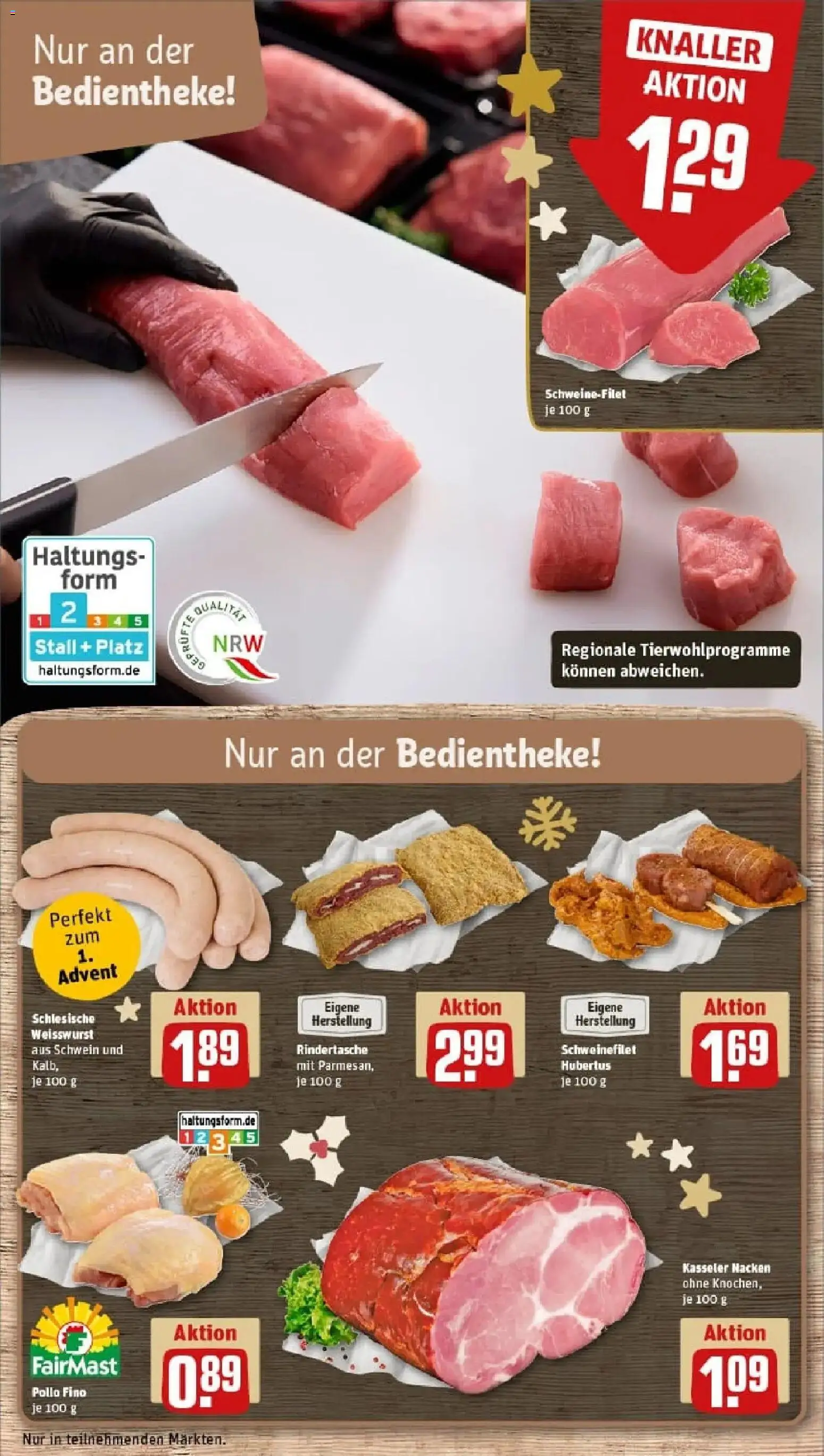 Rewe prospekt Köln / Nippes	 – gültig ab 23.11.2025 | Seite: 12 | Produkte: Weißwurst, Schweinefilet, Kasseler nacken