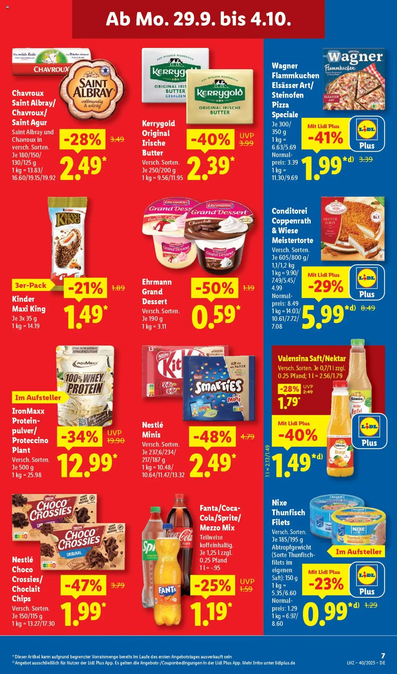 Lidl Prospekt 	 – gültig ab 29.09.2025 | Seite: 13 | Produkte: Butter, Thunfisch, Äpfel, Valensina