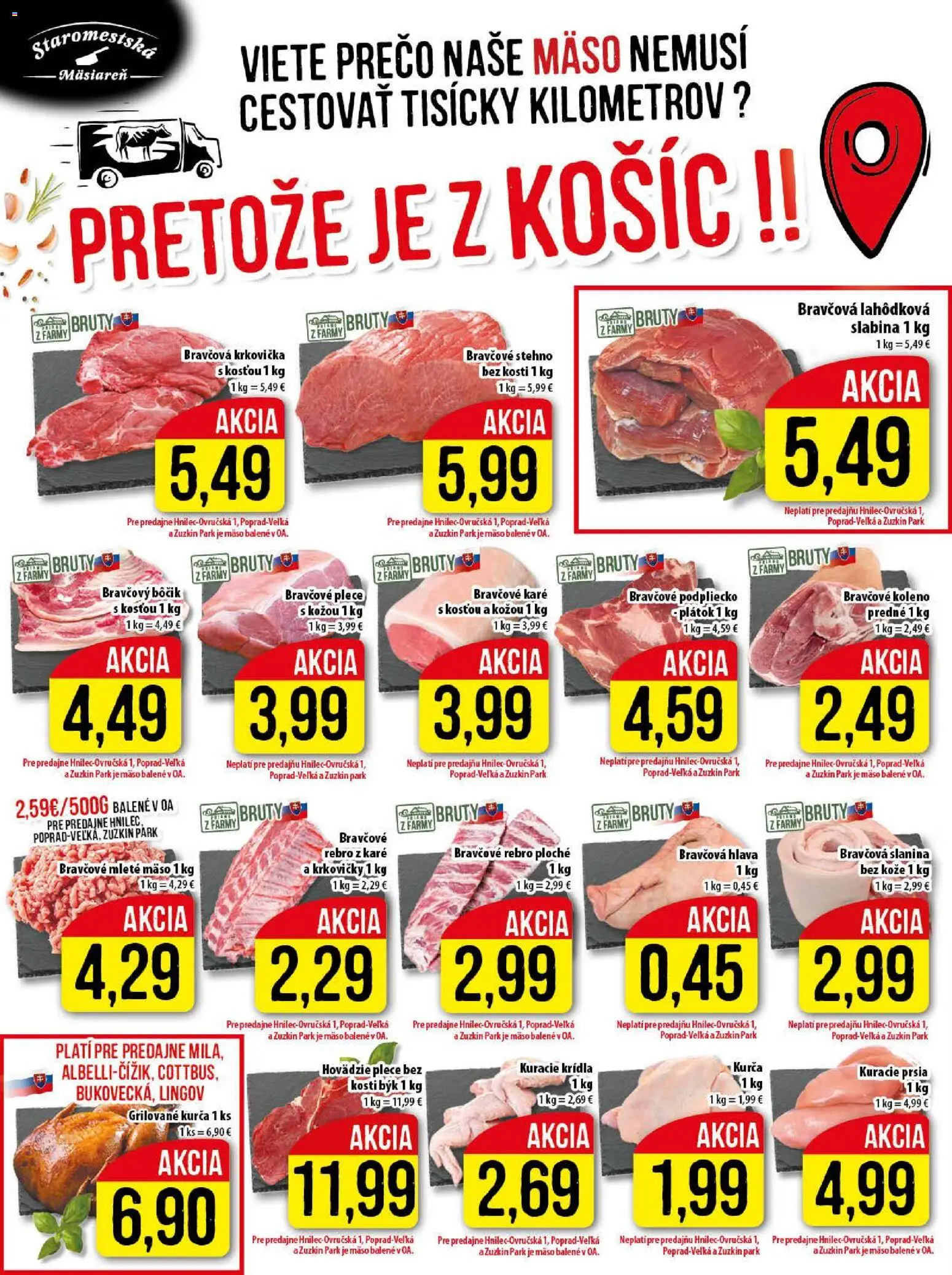 Nové Klas akcie – leták je platný od 26.01.2026 | Strana: 4 | Produkty: Bravčové plece, Bravčový bôčik, Krkovička, Bravčové karé