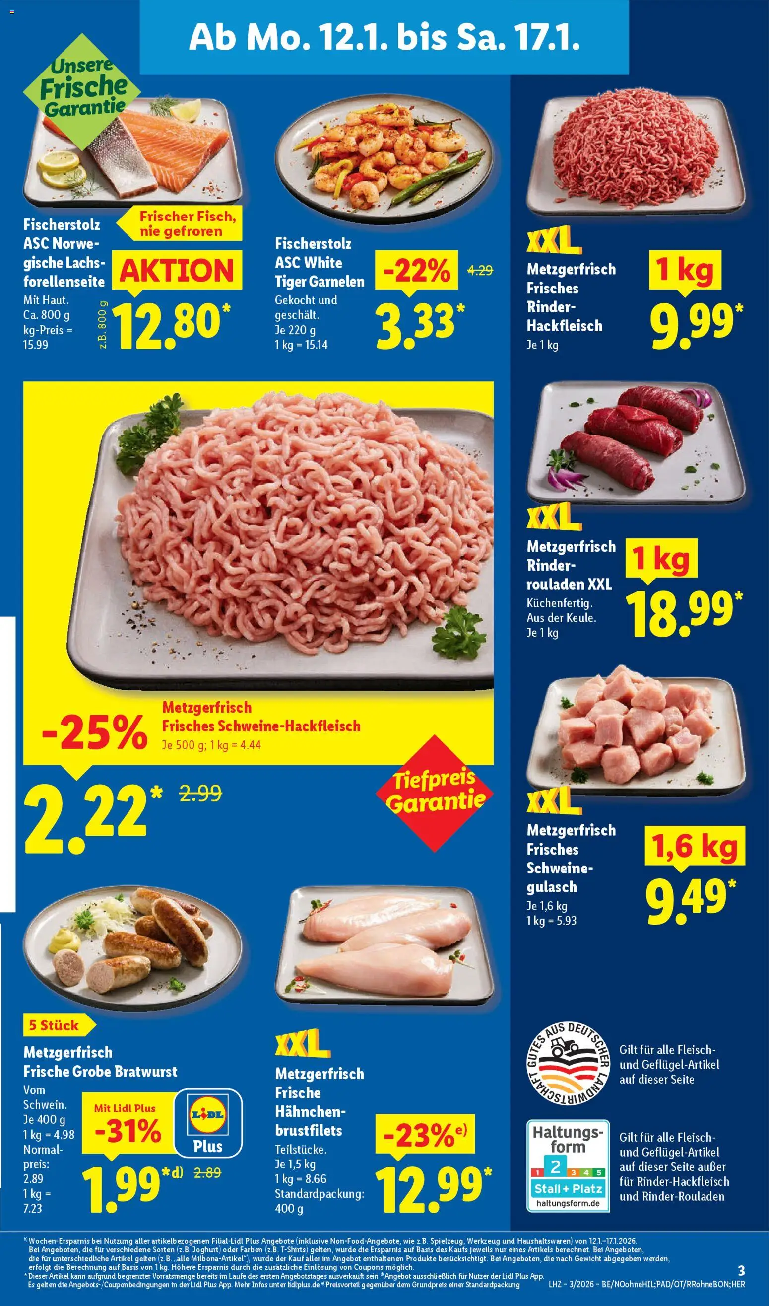 Lidl Prospekt Rahden – gültig ab 12.01.2026 | Seite: 13 | Produkte: Joghurt, Garnelen, Lachs, Gulasch