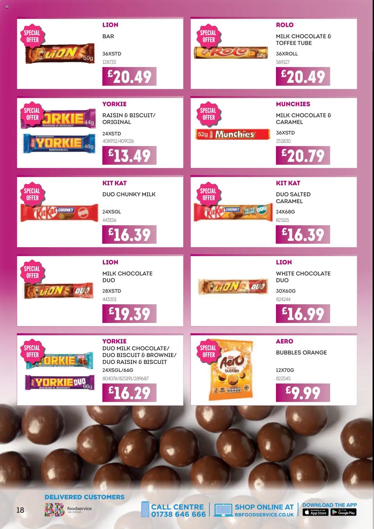 {H1} | Page: 18 | Products: Milk, Chocolate, Luges, Orange