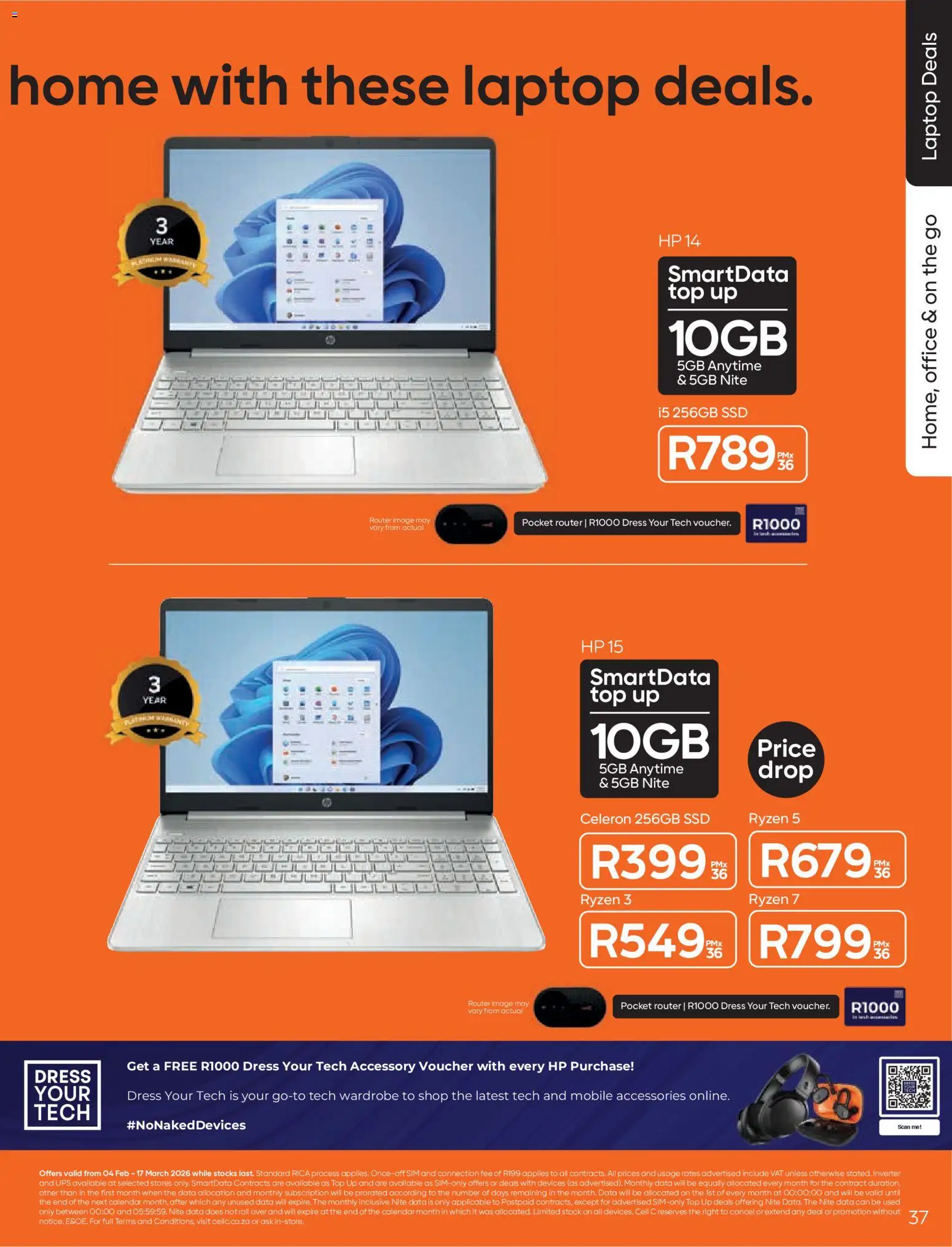 New Cell C catalogue – valid from 04.02.2026 | Page: 39 | Products: Sim, Laptop, Wardrobe, Stock