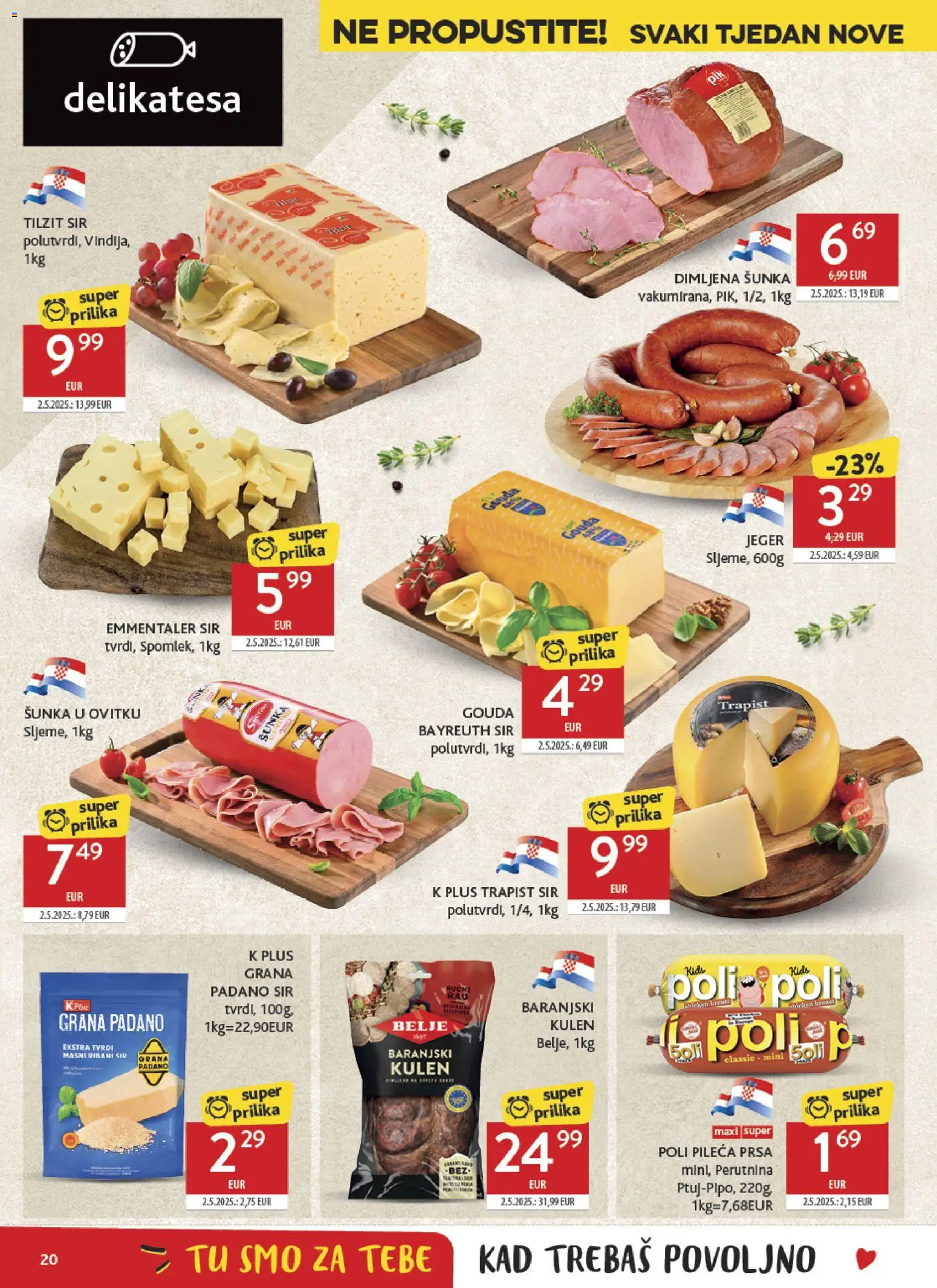Konzum HR akciós ujság - amely érvényes a következő dátumtól: 04.03.2026 | Oldal: 20 | Termékek: Gouda, Grana padano