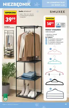 Pogląd oferty "Szafa składana*, wym.: 178 x 45 x 45 cm, z 3 tekstylnymi półkami i drążkiem" - ważna od 14.02.2026 | Strona: 29 | Produkty: Spodnie, Szafa, Wieszaki