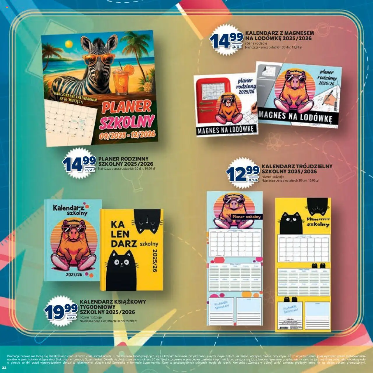 Stokrotka Gazetka - Witaj Szkoło od 13.08.2025 | Strona: 22 | Produkty: Stokrotka, Kalendarz