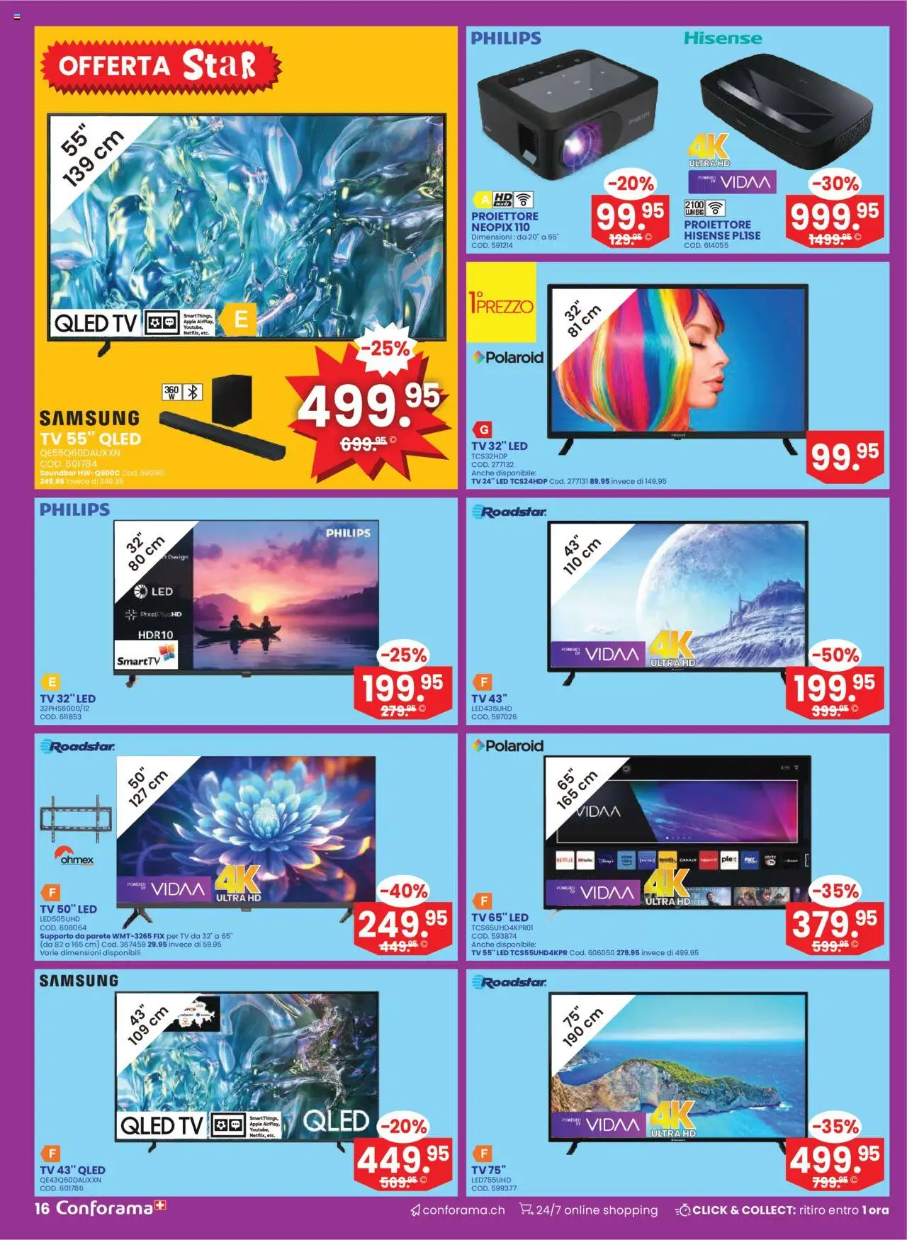 Conforama Aktionen IT – gültig ab 01.10.2025 | Seite: 16 | Produkte: Soundbar, TV, Philips, Hisense